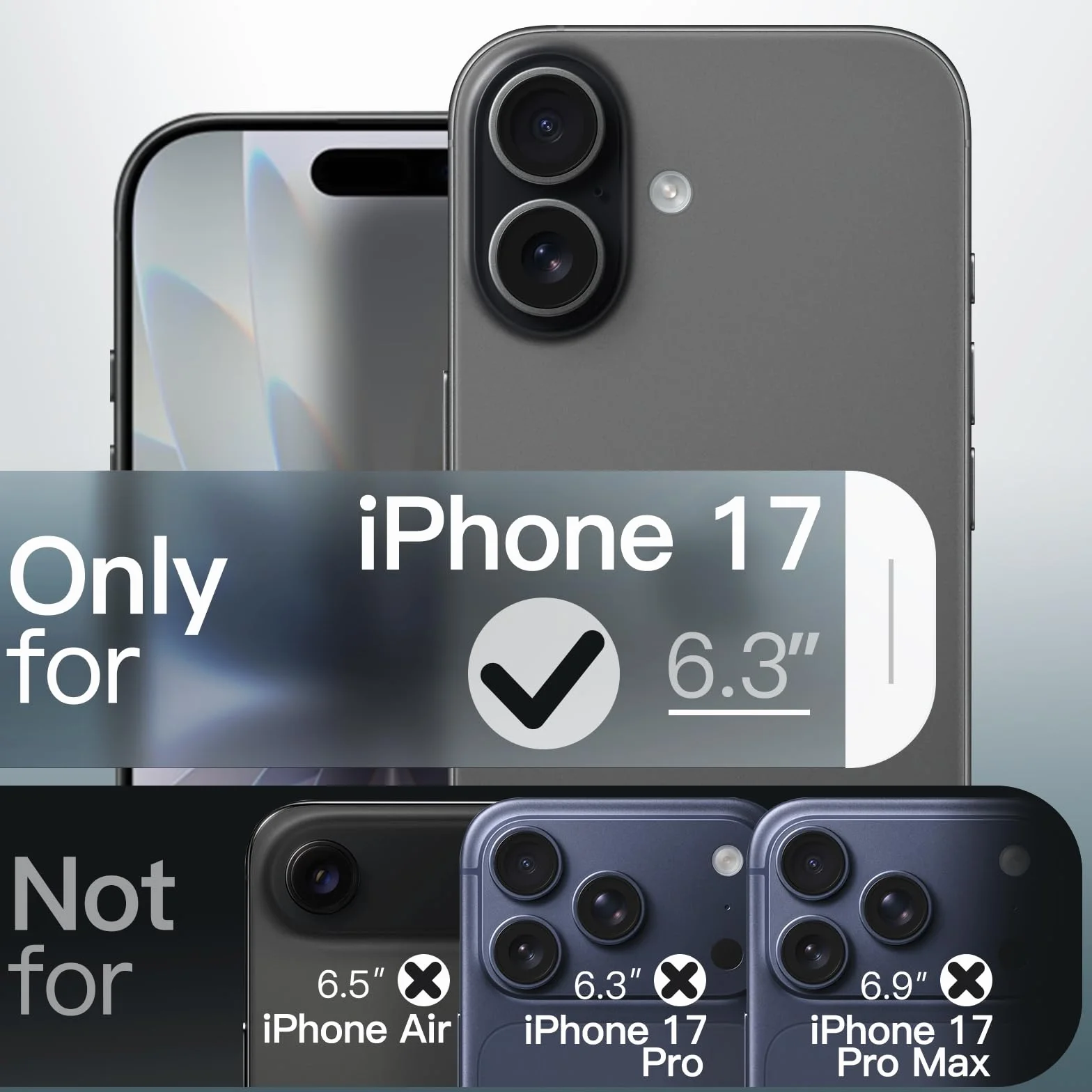 JETech Etui Magnetyczne iPhone 17 6,3 Cala MagSafe Półprzezroczysty Matowe Tył Odporne na Wstrząsy Czarny