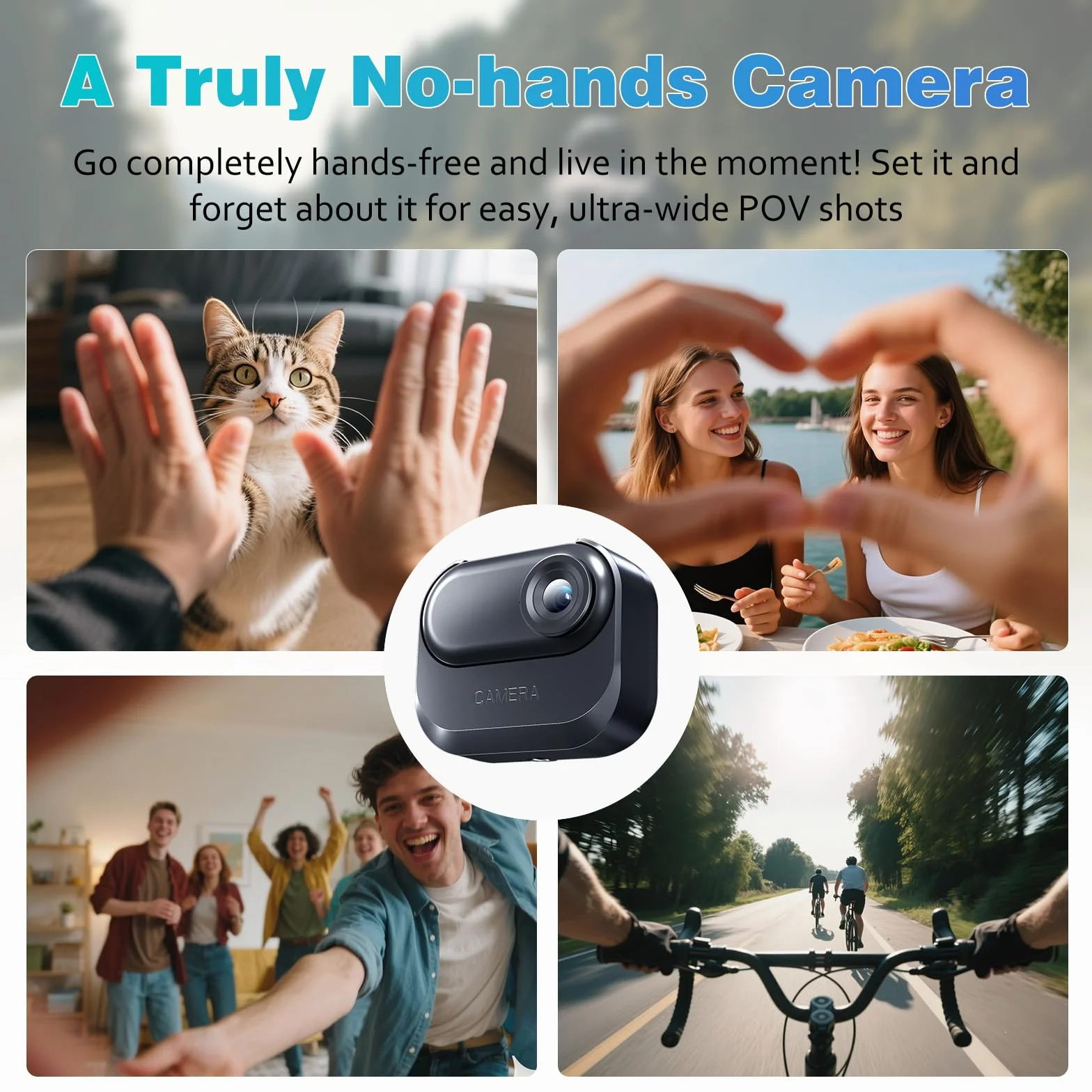 Mini Action Cam, 64 GB przenośna kamera sportowa i magnetyczna ładowarka z baterią 1150 mAh, mała kamera 1080p z wielofunkcyjnymi akcesoriami do prezentów, vlogów, podróży, aktywności na