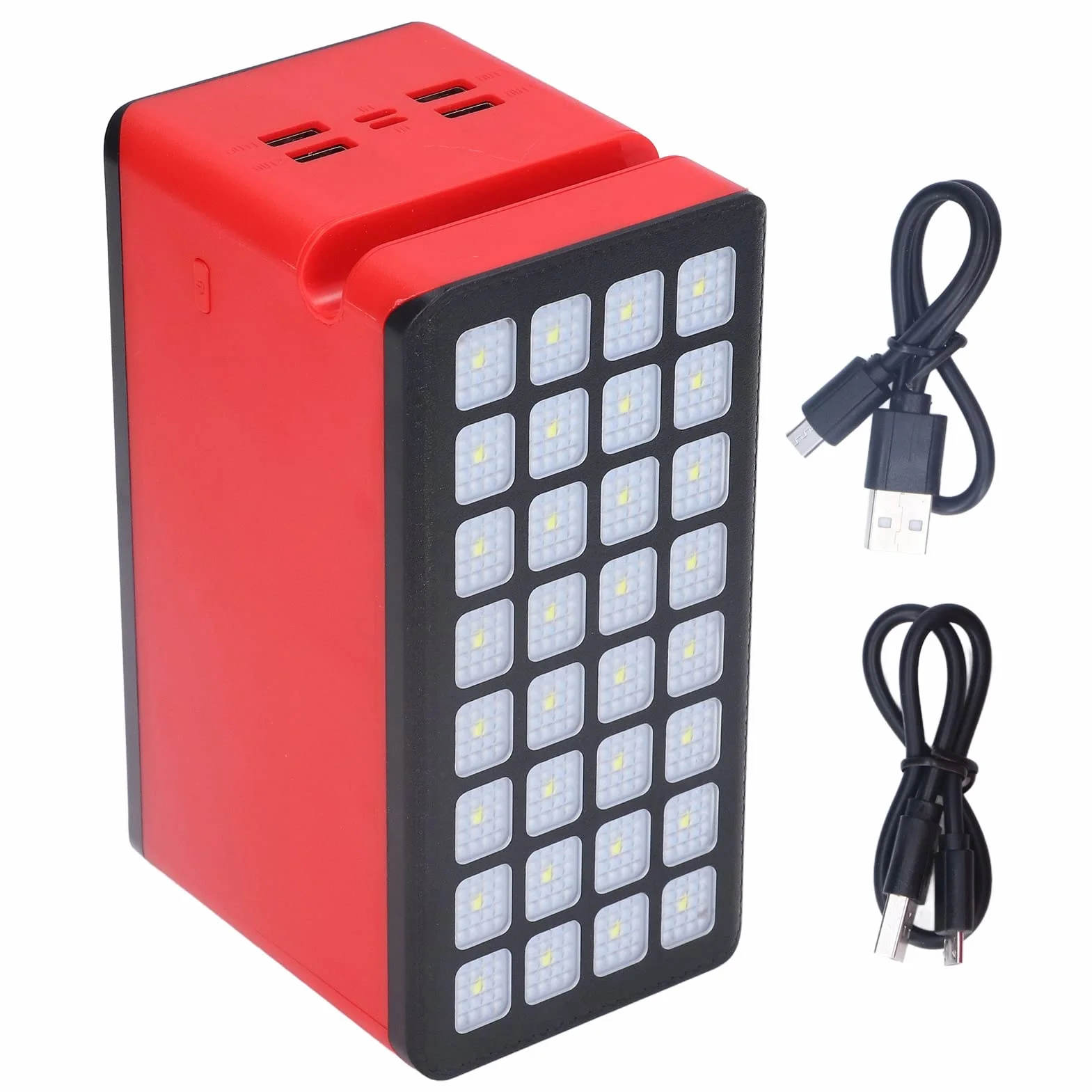 Ładowarka Solarna Power Bank, Power Bank 32LED 100000mAh Przenośna ładowarka do Telefonu z Portem 4USB 3 Tryby światła do Wędkowania na Kempingu
