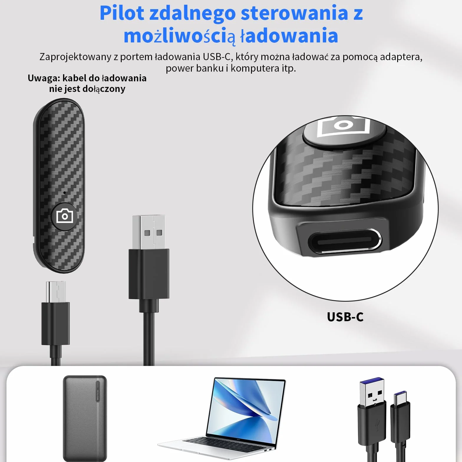 TONEOF Bezprzewodowy Pilot, Ładowalny Pilot do Aparatu dla Smartfonów Selfie Stick, Zasięg 10M Selfie Clicker, Natychmiastowe Połączenie, Kompatybilny z iOS i Android(CX609, Czarny)