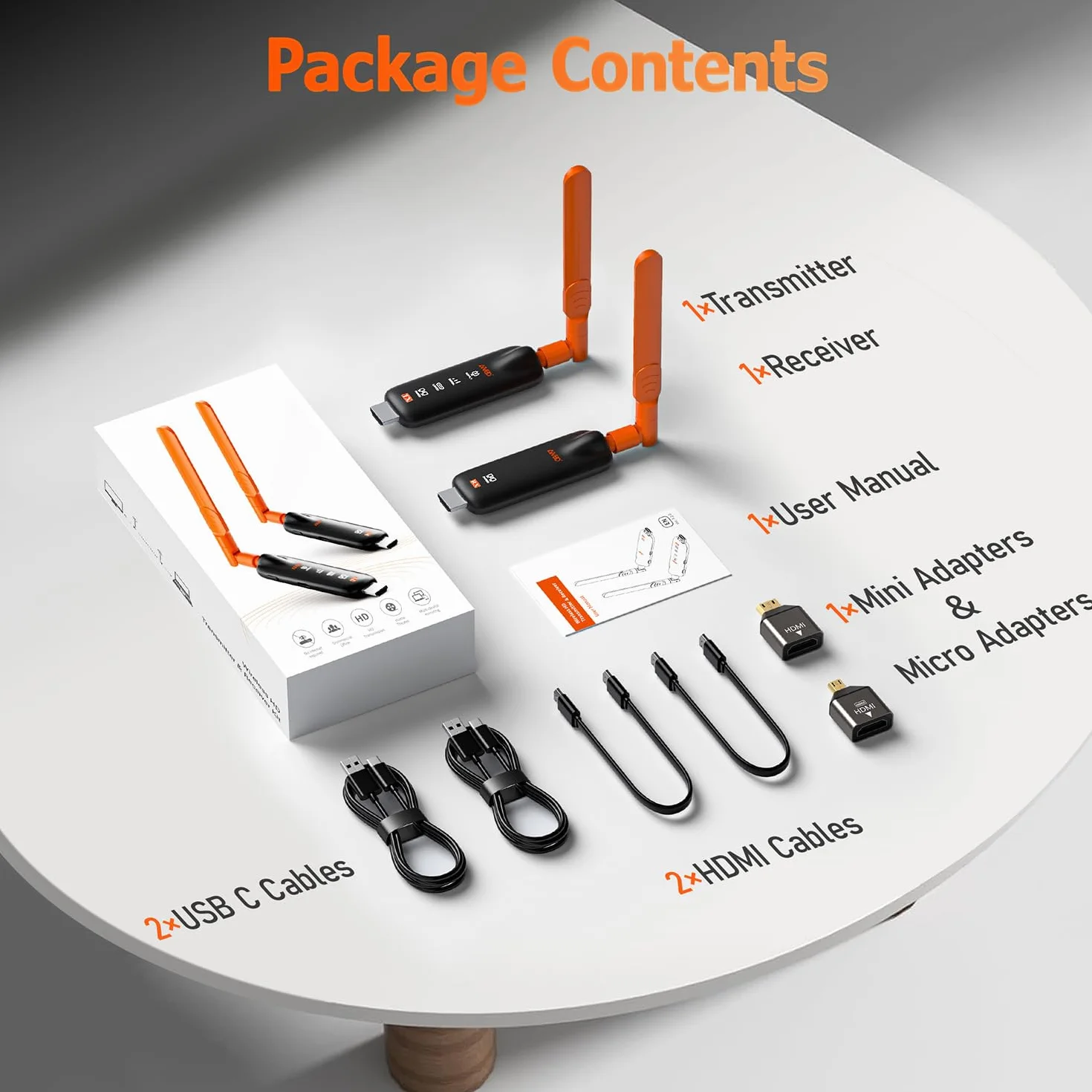 Bezprzewodowy nadajnik i odbiornik HDMI, długi zasięg 100 m, 5,8 g, dekodowanie 4K 1080p wyjście HD, stabilny przedłużacz HDMI do komputera, laptopa, kamery, dekodera kablowego do wielu