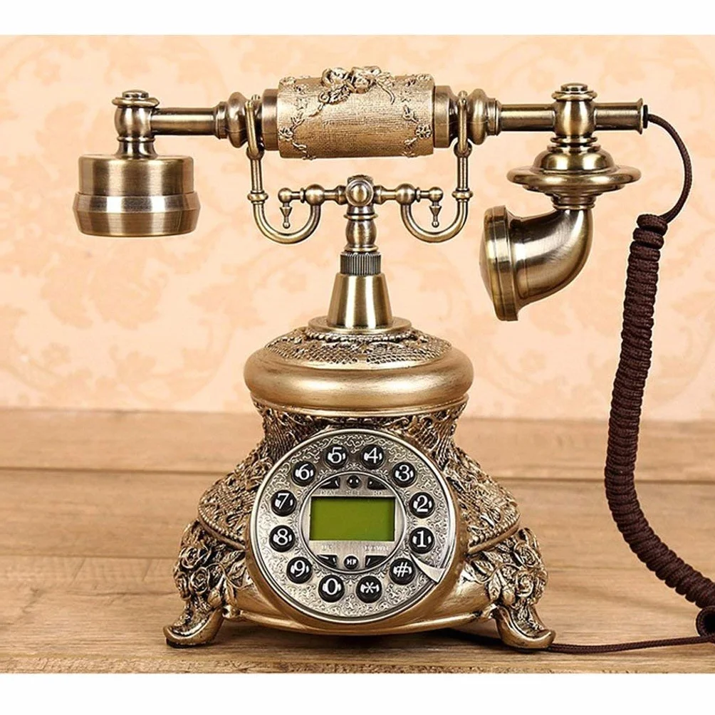 Telefon obrotowy Klasyczny telefon biurowy Imitacja starożytnego pasterskiego Telefony retro Telefony stacjonarne Telefon domowy