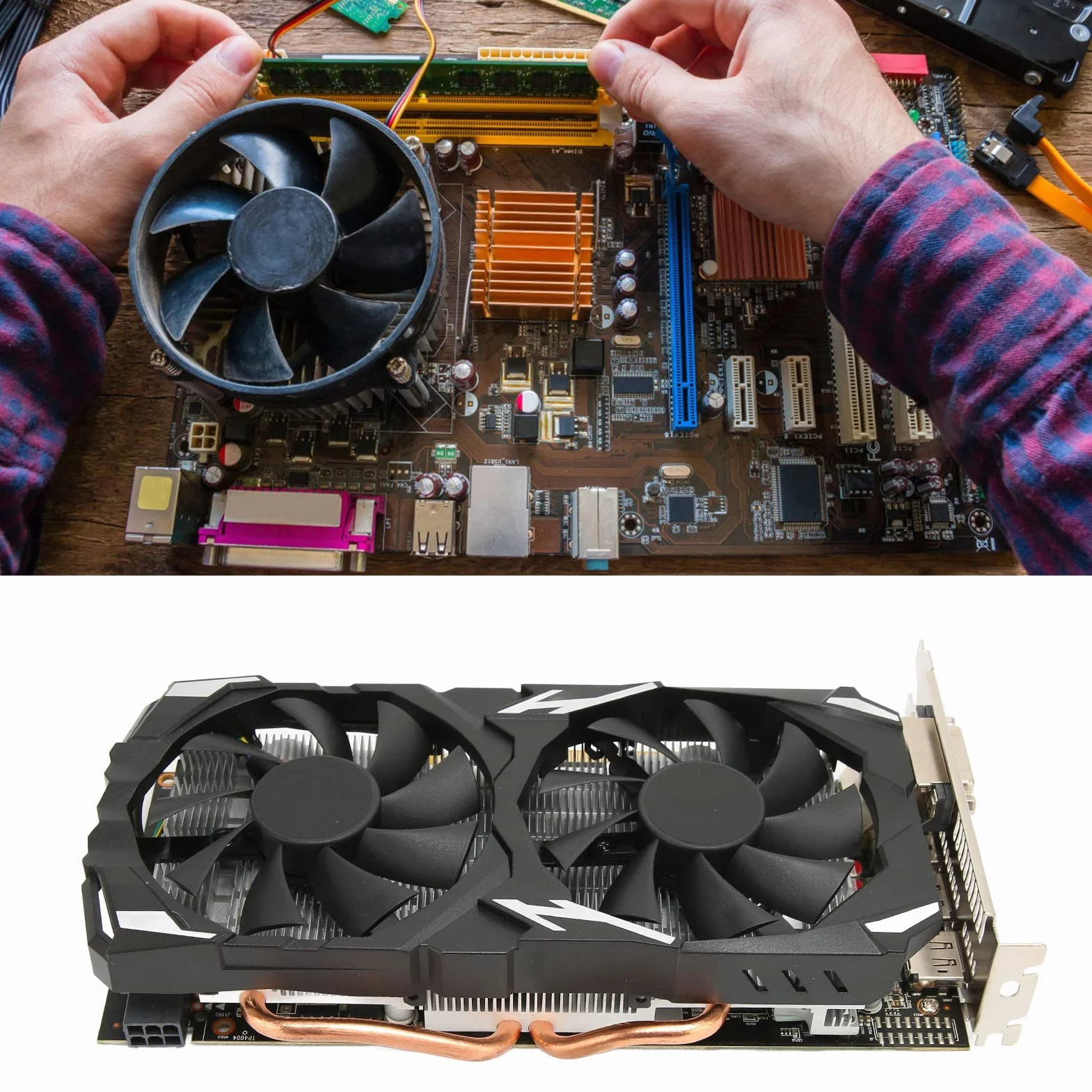 Karta Graficzna RX 580, 8 GB GDDR5 256-bitowa Karta Graficzna do Komputera z 2 Wentylatorami Chłodzącymi Obsługuje kartę graficzną do Gier 8K 16 Pci Express 3.0