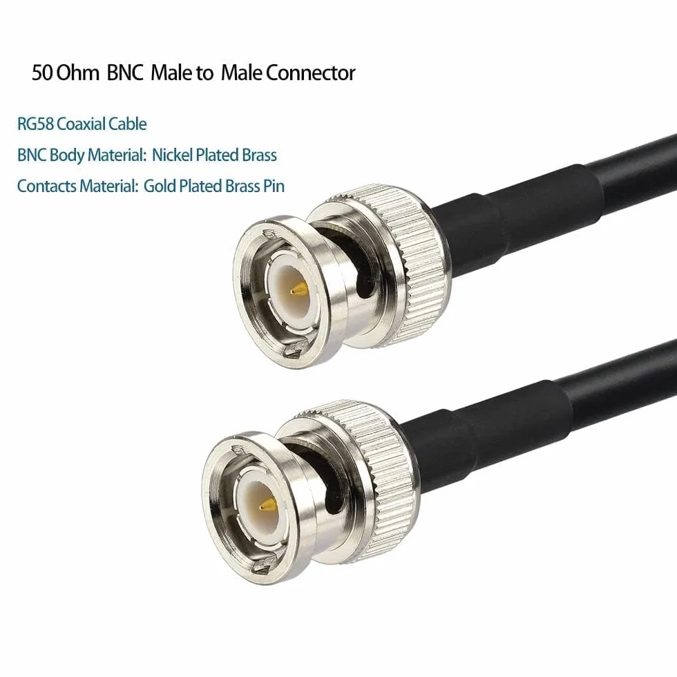 Superbat Kabel koncentryczny RG58 60 cm BNC 50 omów do CB radiowy, 2 sztuki