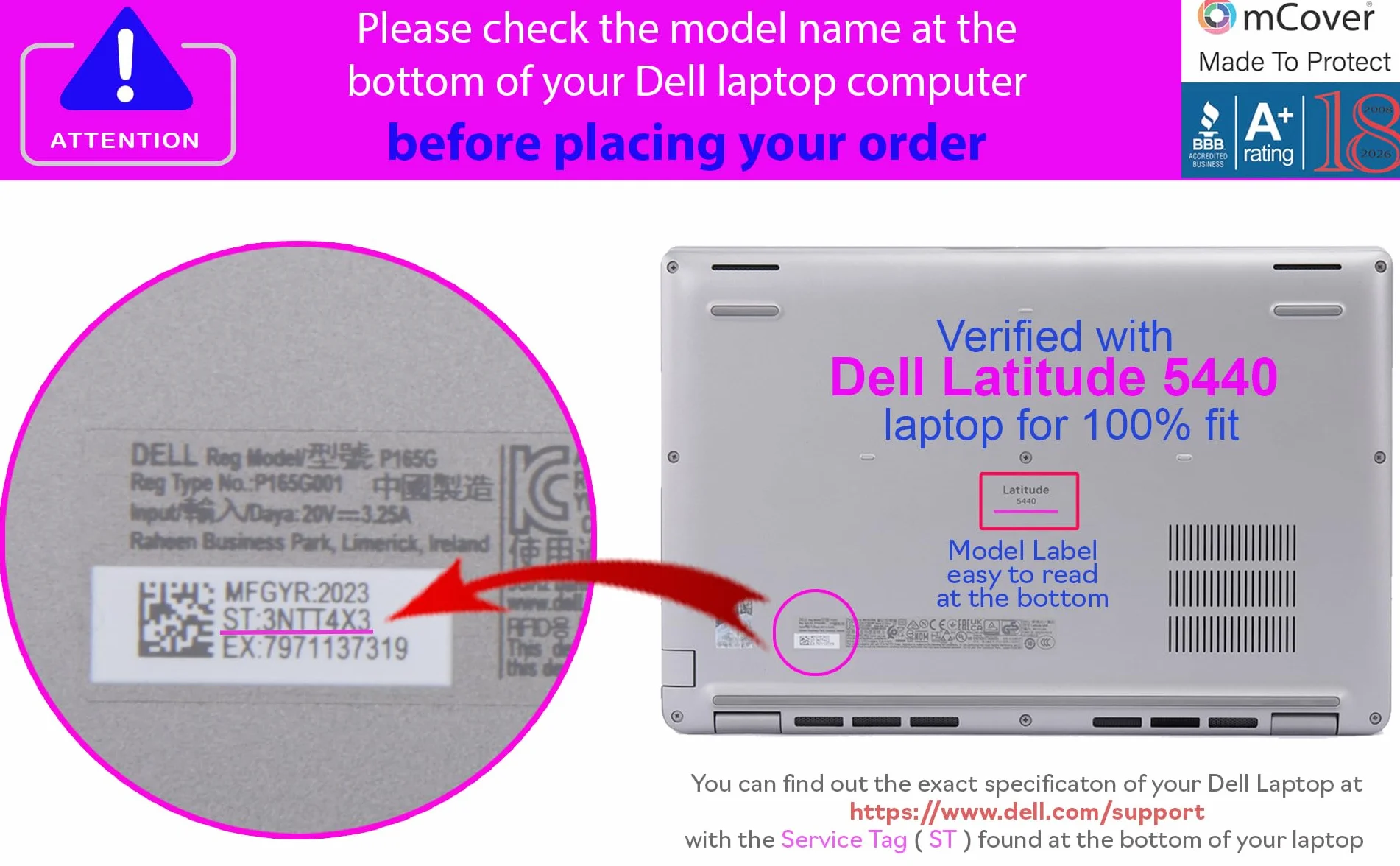 mCover Etui kompatybilne TYLKO z serii Dell Latitude 5440 5450 / Precision 3480 3490 z serii Windows 2023~2024 (nie pasuje do innych modeli Dell) - przezroczyste