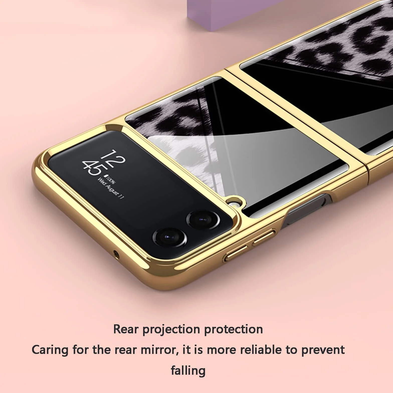 Etui do Samsung Galaxy Z Flip 4, galwanizowana ochrona przed upadkiem, pokrowiec z osłoną ekranu i funkcją szkła hartowanego, wytrzymały pancerz, 4