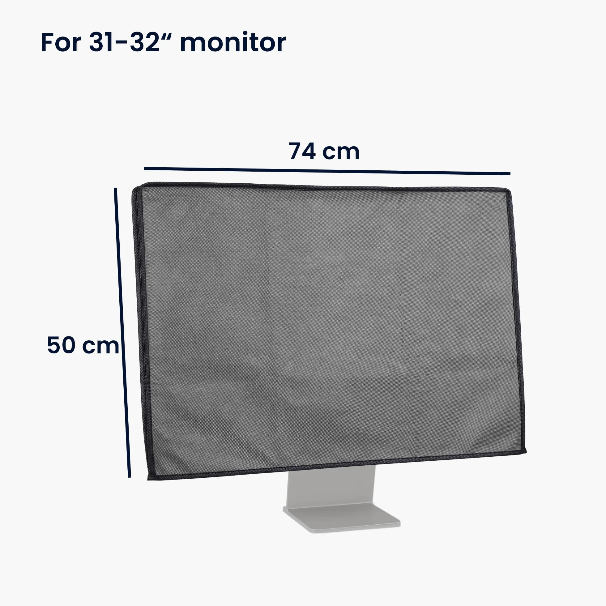 kwmobile Pokrowiec na monitor komputerowy, kompatybilny z monitorami 31–32" - Pokrywa przeciwpyłowa, osłona ekranu komputera - Jasnoszary