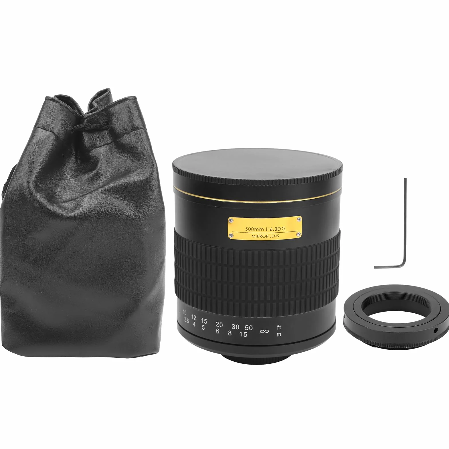 Teleobiektyw Lustrzany 500 Mm F6,3 do Aparatu z Mocowaniem EF, Lekka Konstrukcja Zapewniająca wygodę Użytkowania, Obiektyw z ręczną regulacją Ostrości do Fotografowania Owadów i Turystyki