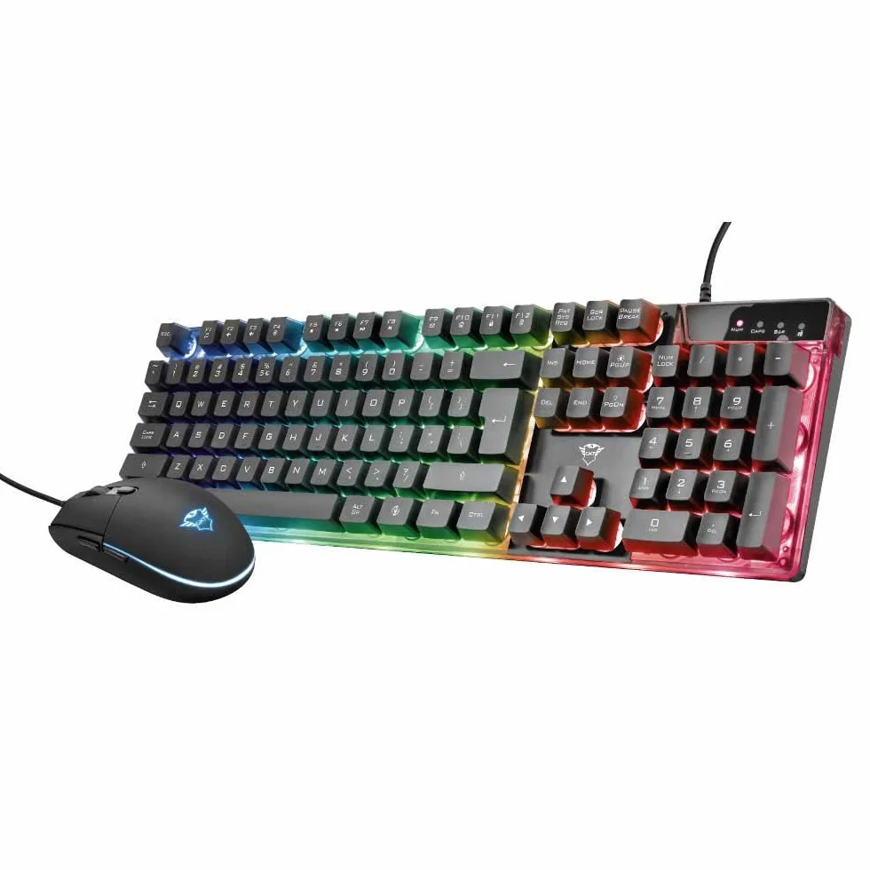 Trust Gaming GXT 838 Azor klawiatura i mysz, hiszpański układ QWERTY