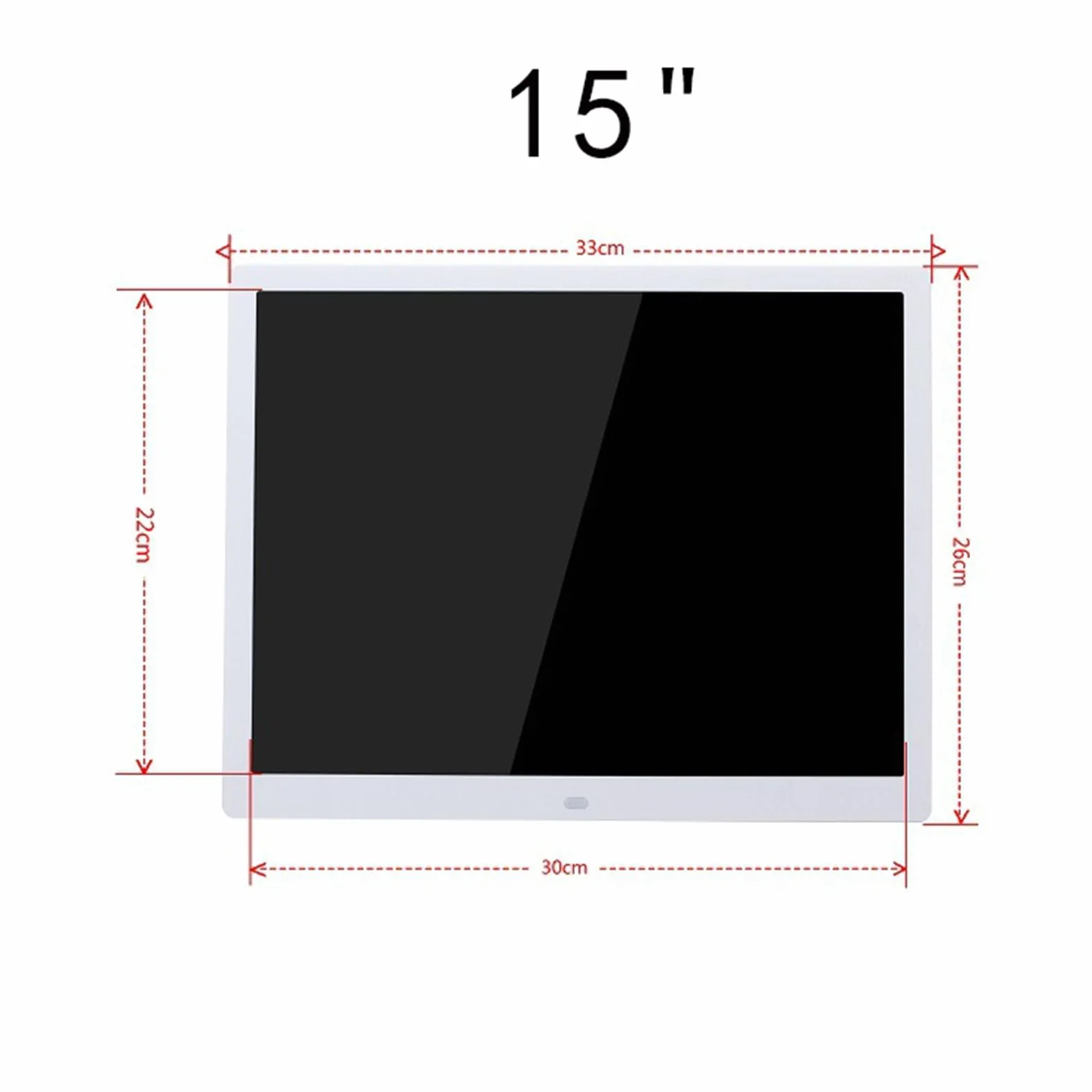 Cyfrowa ramka na zdjęcia 15 cali z wyświetlaczem 4:3, ultracienki elektroniczny album na zdjęcia, muzyka, film, reklama, łatwa w obsłudze (Color : Black)