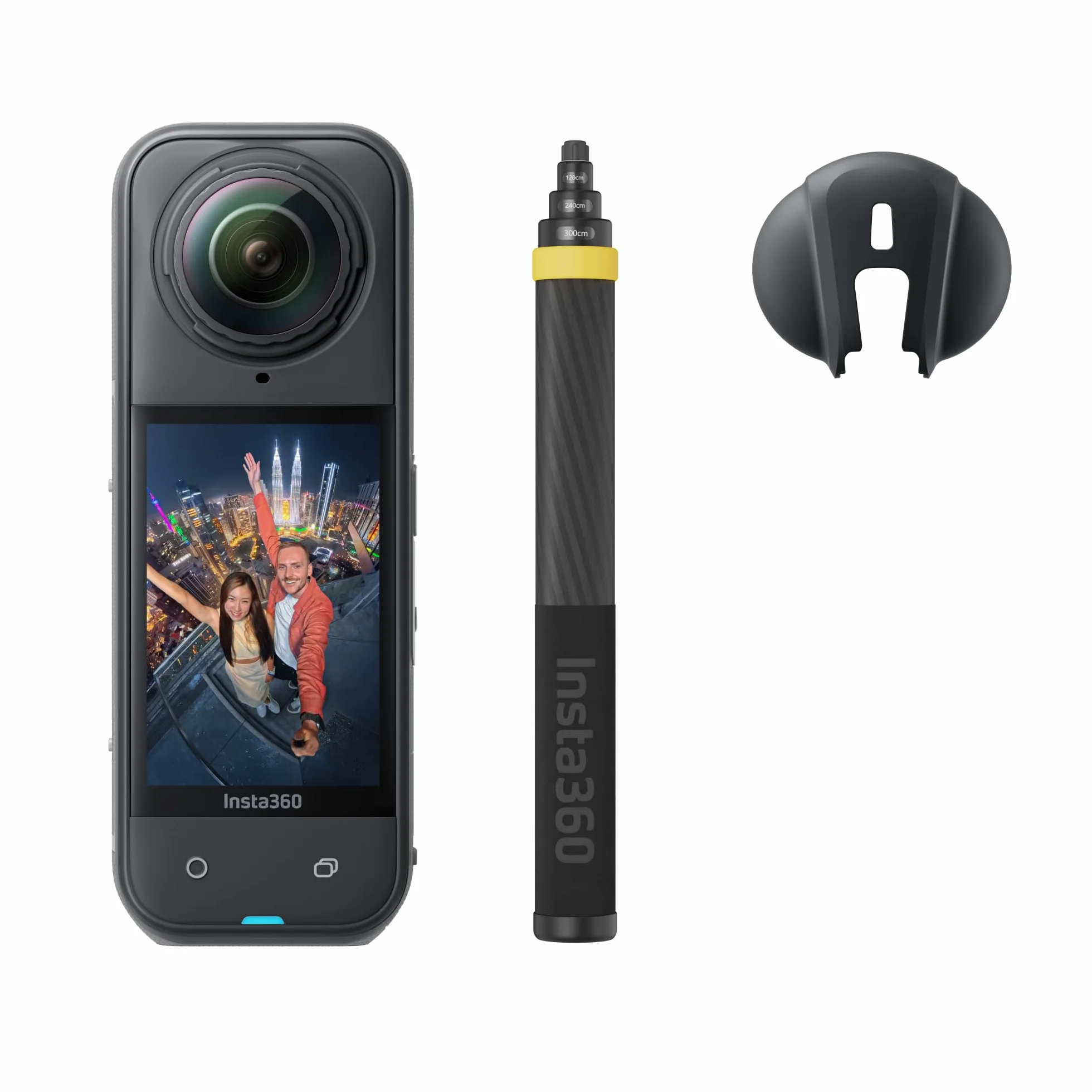 Insta360 Zestaw X5 bez drona – wodoodporna kamera sportowa 8K 360°, niewidoczny efekt selfie, wiodące słabe światło, wytrzymały i wymienny obiektyw, bateria 3-godzinna, czysty dźwięk, stabilizacja