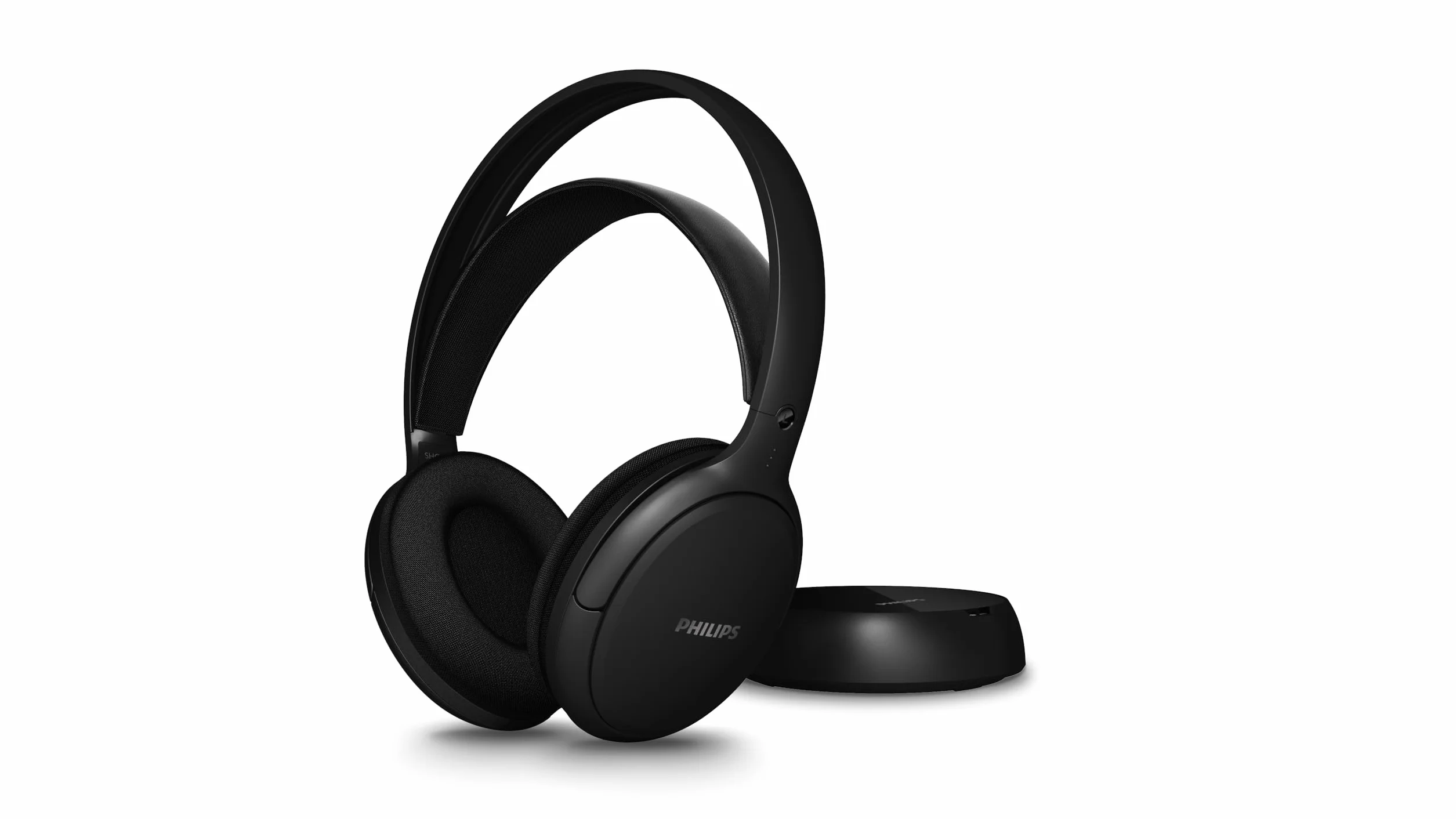 Philips SHC5000 bezprzewodowy zestaw słuchawkowy do telewizora, 30 godzin odtwarzania, zasięg 30 m, połączenie cyfrowe 2,4 G, wygodne dopasowanie nauszne, wymienna bateria, czysty dźwięk dialogowy