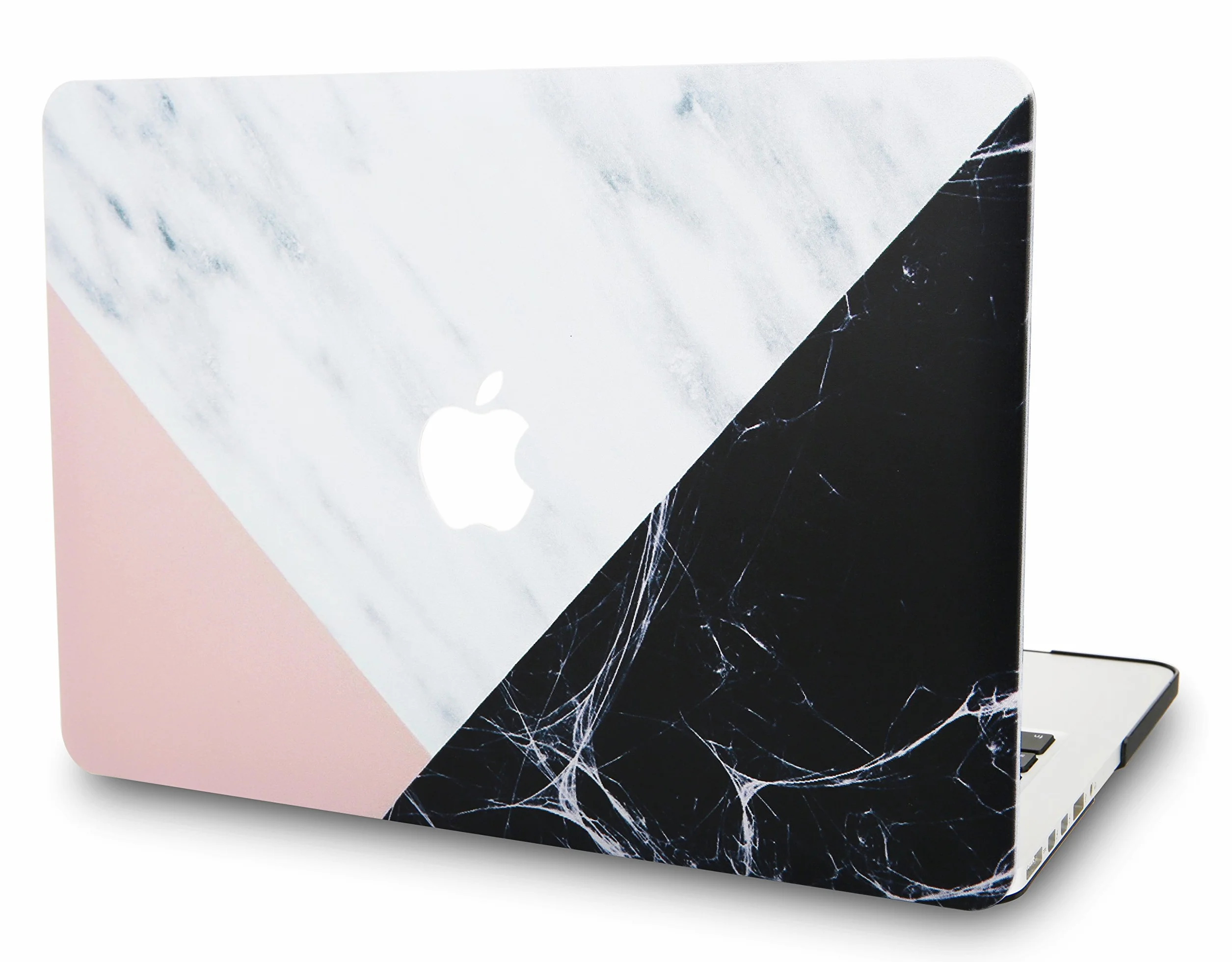 KECC Etui do MacBook Air 13 cali etui ochronne Case Cover MacBook Air 13.3 etui {A1466/A1369} (marmur biały, różowy, czarny)