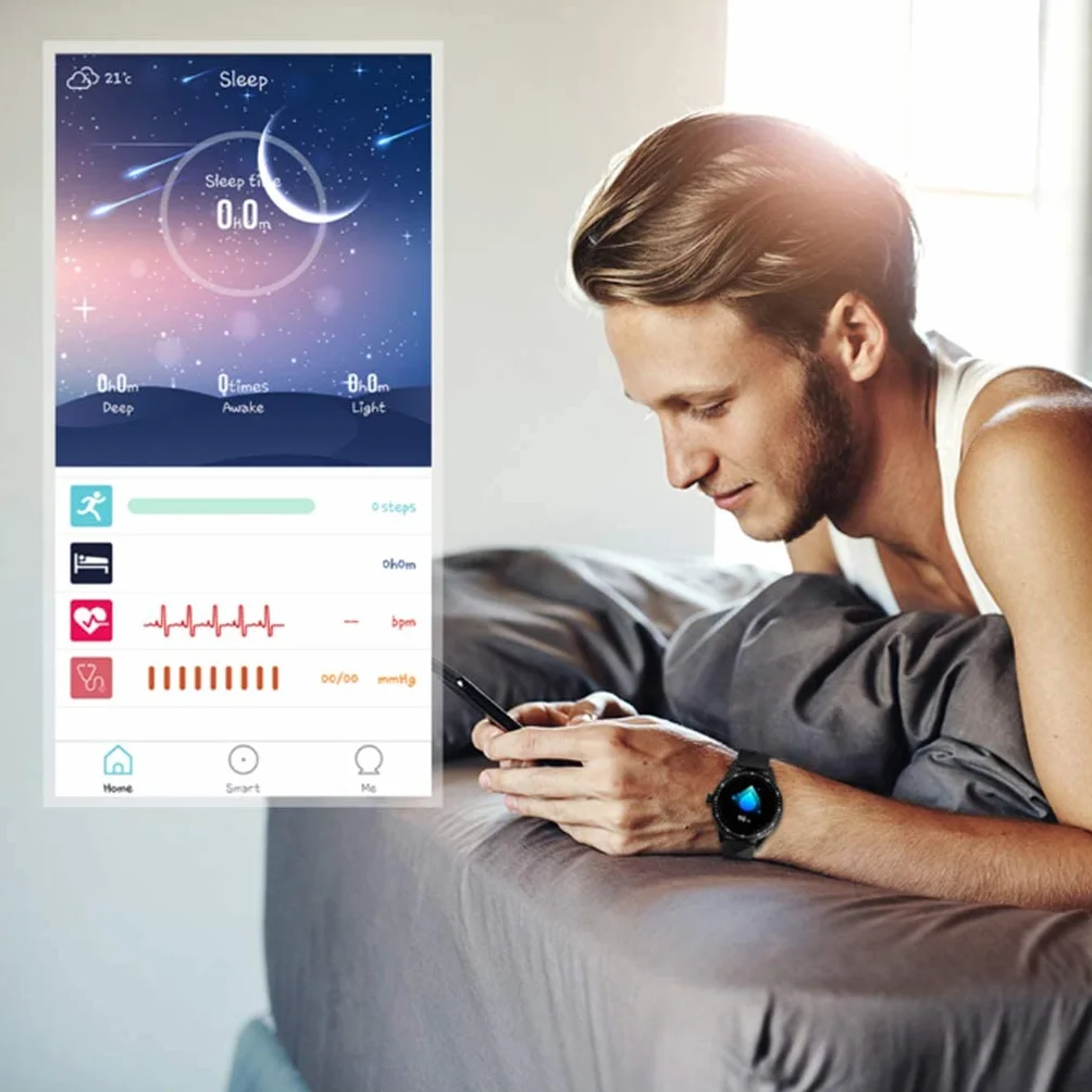Inteligentny zegarek dla zdrowia i kondycji z monitorem tętna, monitorem ciśnienia krwi, monitorem snu, Buletooth5.0, pełnoekranowy, dotykowy, wodoodporny IP68, wodoodporny inteligentny zegarek dla