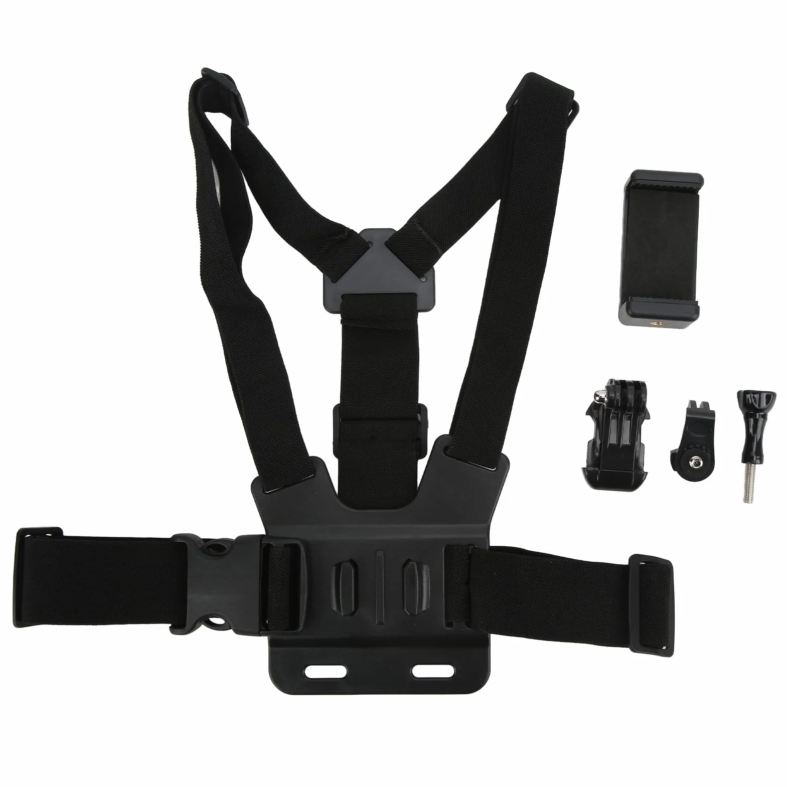 Telefon Komórkowy Selfie Chest Mount, Regulowany Uchwyt na Telefon Komórkowy Pasek Uprzęży, Selfie Chest Mount Strap Adapter Pasa Kompatybilny z Większością Smartfonów