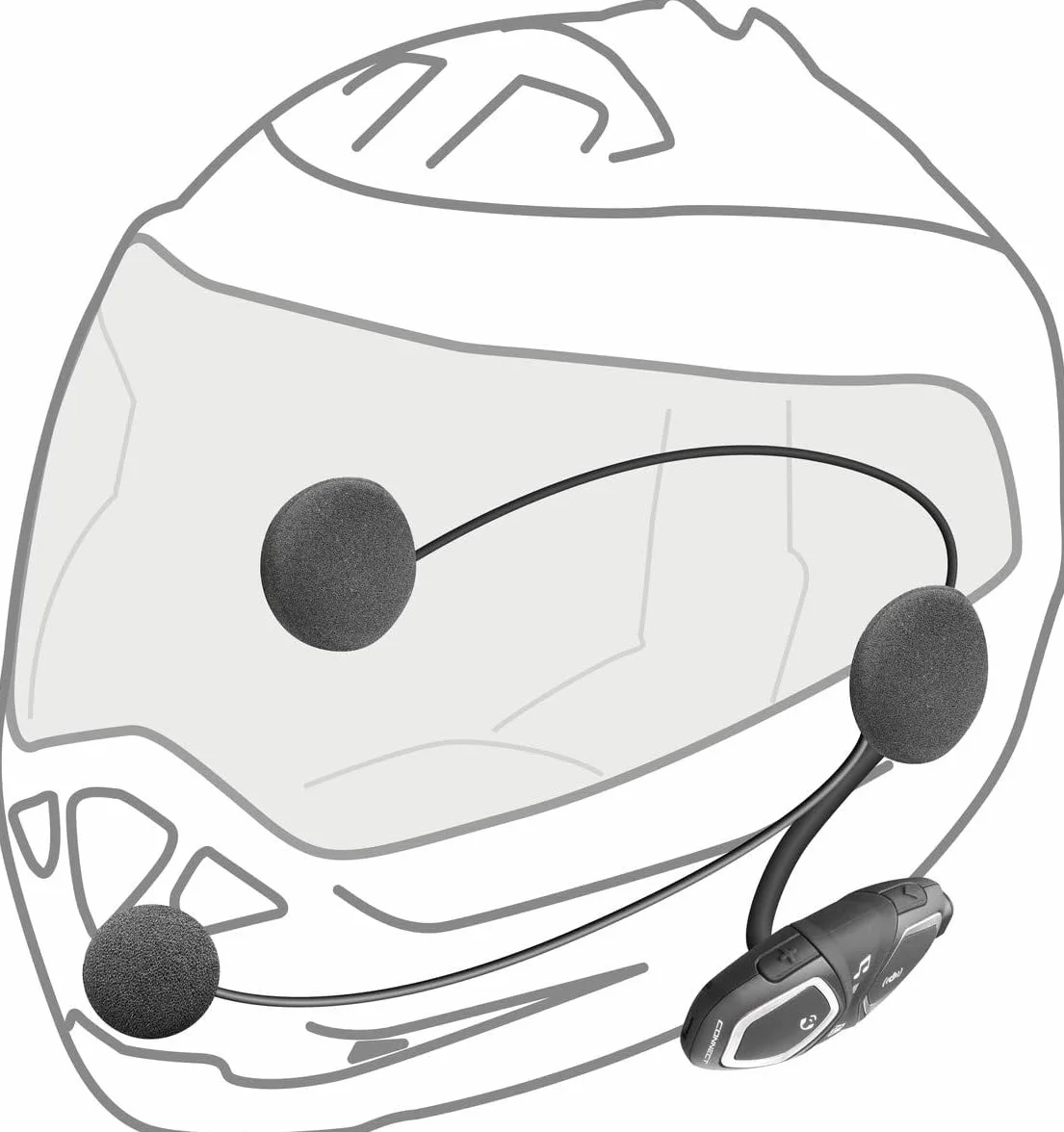 INTERPHONE CONNECT HD jeden domofon kask motocyklowy słuchawki stereo o wysokiej wierności 40 mm, do użytku pilota, odległość 300 m, czas pracy 12 godzin, radio, GPS, TFT, wodoszczelność IPX67