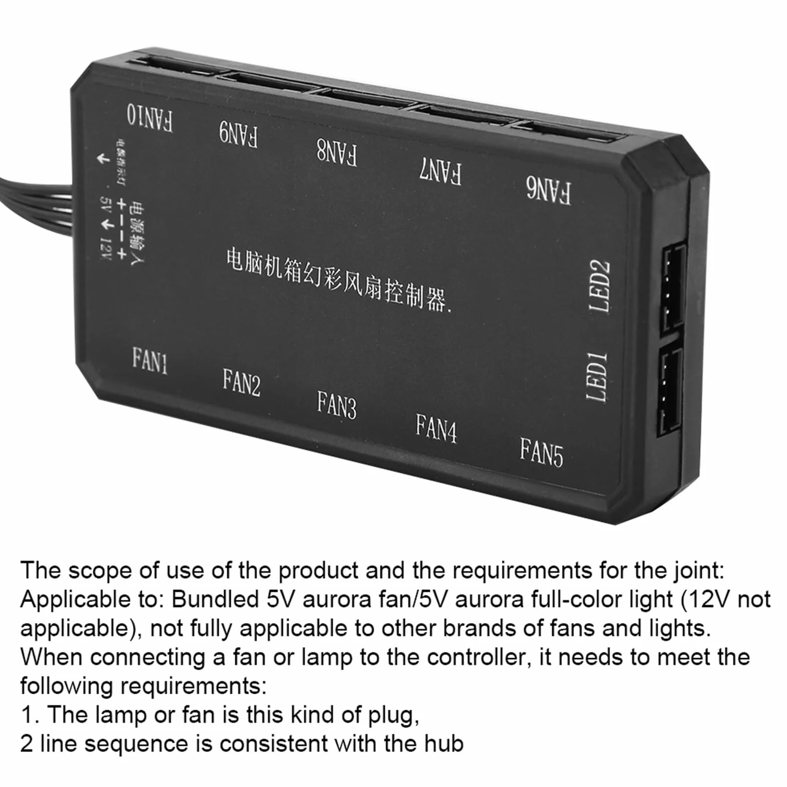 Tangxi Kontroler prędkości wentylatora komputerowego LED kolorowa tęcza RGB PC komputer wentylator wentylator kontroler z 15 m RF bezprzewodowy pilot zdalnego sterowania