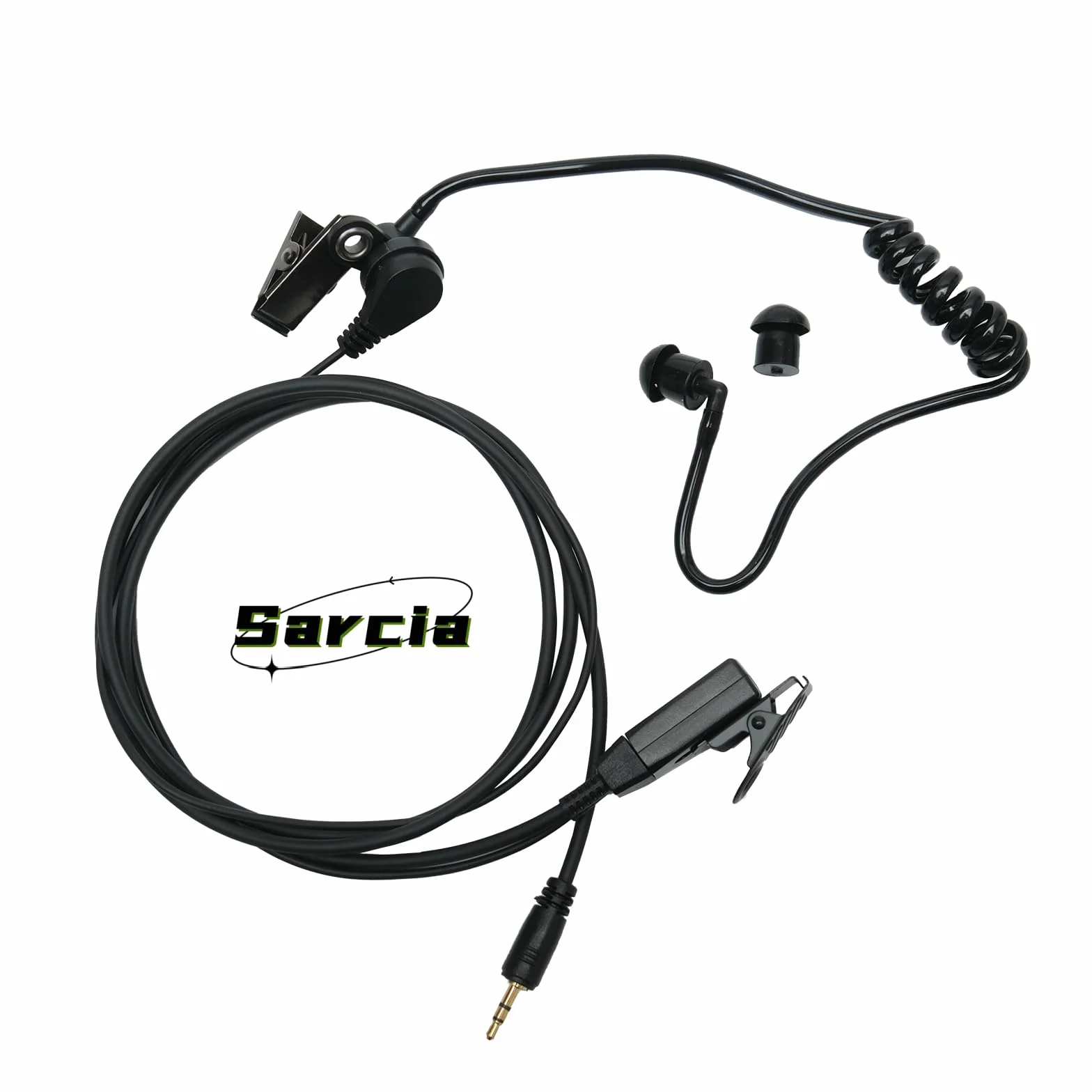 Sarcia Walkie Talkie Słuchawki Mikrofon PTT kompatybilny z Cobra RX380 RX680 ACXT545 ACXT645 PX650 PX655 RX380 RX680 Dwukierunkowe radio z czarną rurką akustyczną, zestaw 2 szt