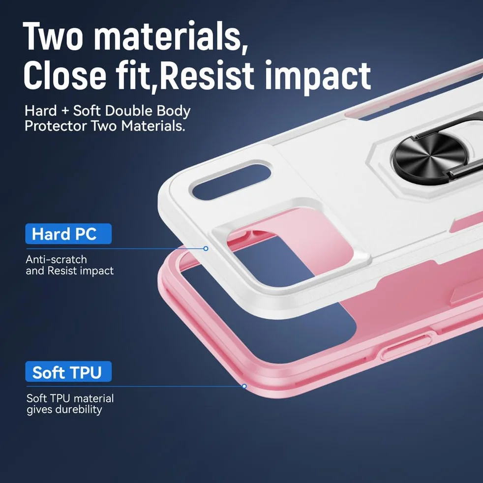 Etui na iPhone 17 Pro Max/17 Pro/17 Air/17, Wstrząsoodporne Etui Ochronne Klasa Wojskowa Uchwyt Na Pierścień, Zielony, 17