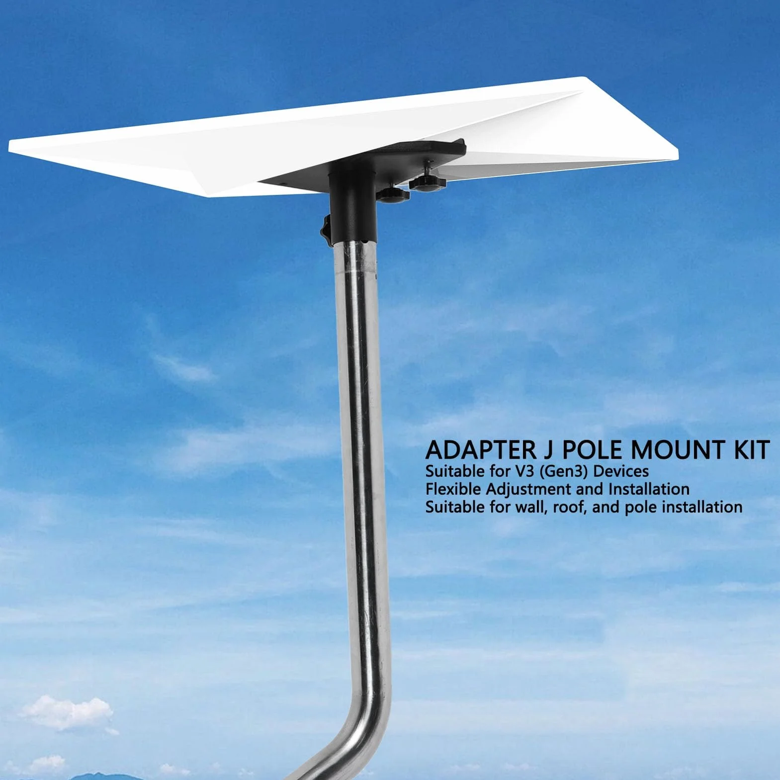 Uchwyt, Regulowany Uchwyt Wieloprzegubowy 160°, Obrotowy Adapter Górny 360° Antenowy z bezpieczną konstrukcją, Idealny do Montażu Anten V3 Gen3 na ścianie, Dachu, Okapie i Słupie
