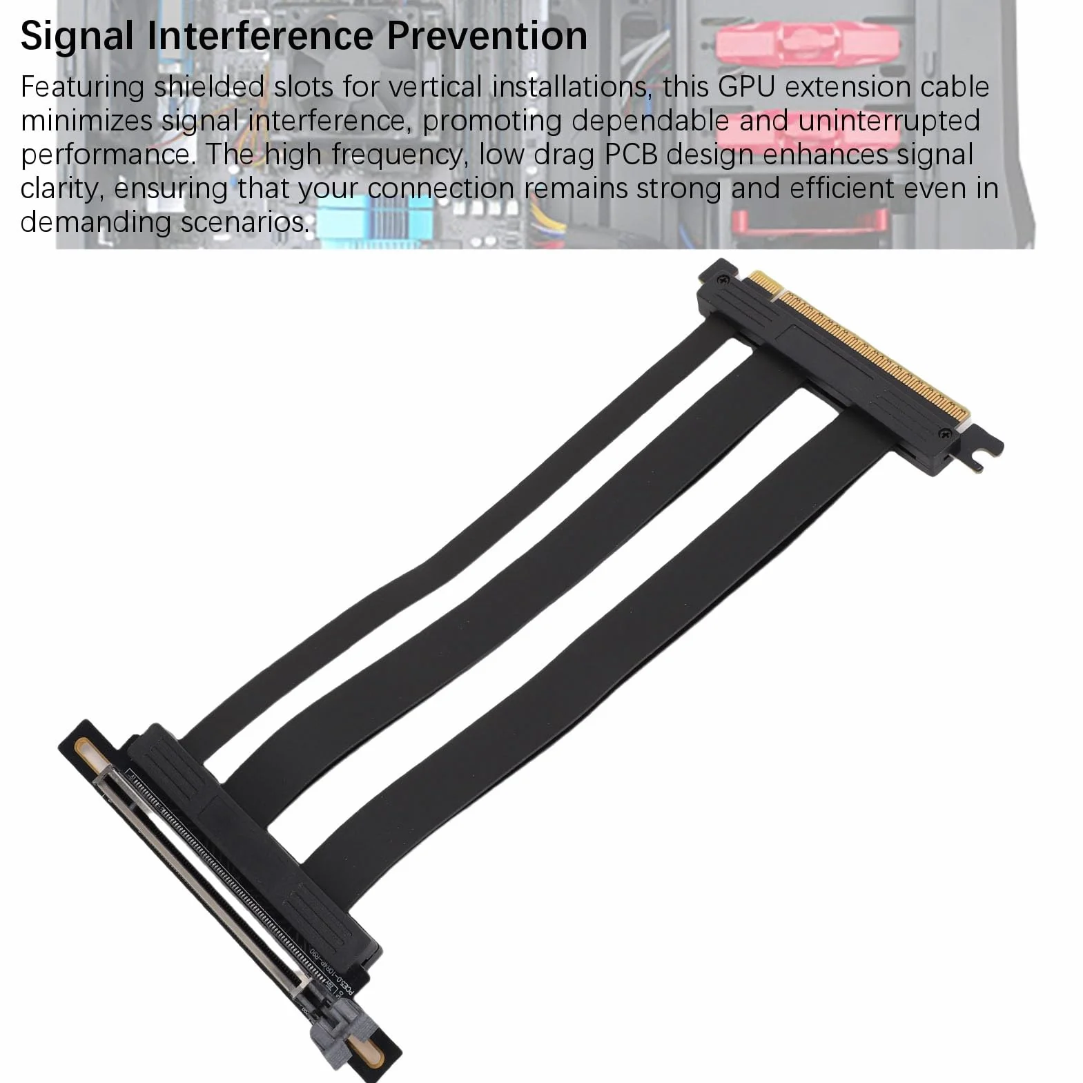Kąt Kątowy PCIE 5.0 X16 Kabel, Strata Przeciwgiężna -Pllug i Play PCIE 5.0 X16 Kabel Pionowy do Materiałów Komputerowych (20 cm)