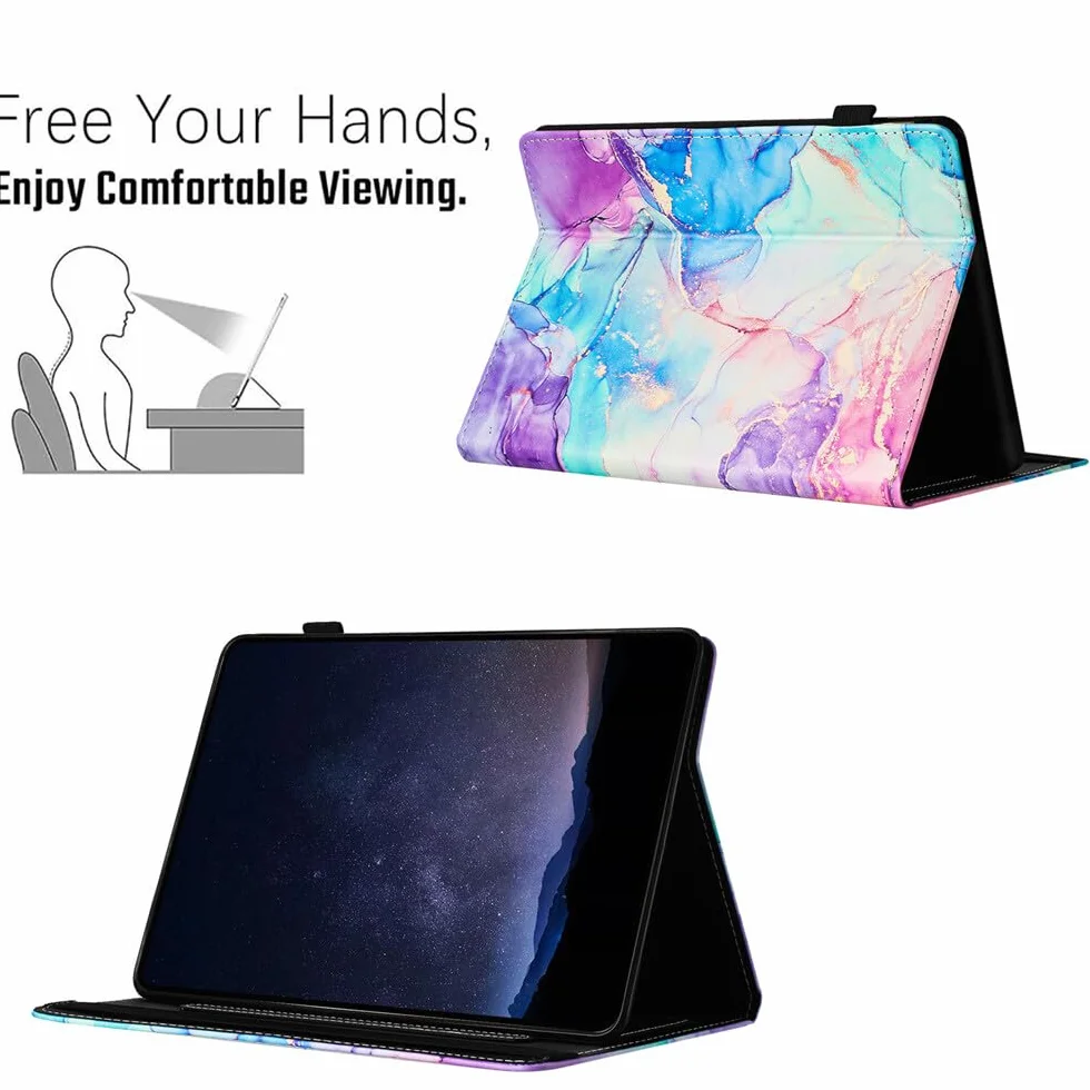 Generic etui kompatybilne z czytnikiem e-booków Kindle Paperwhite 2 (2013) (wzór: marmurowy fioletowy niebieski) skórzany portfel etui z klapką