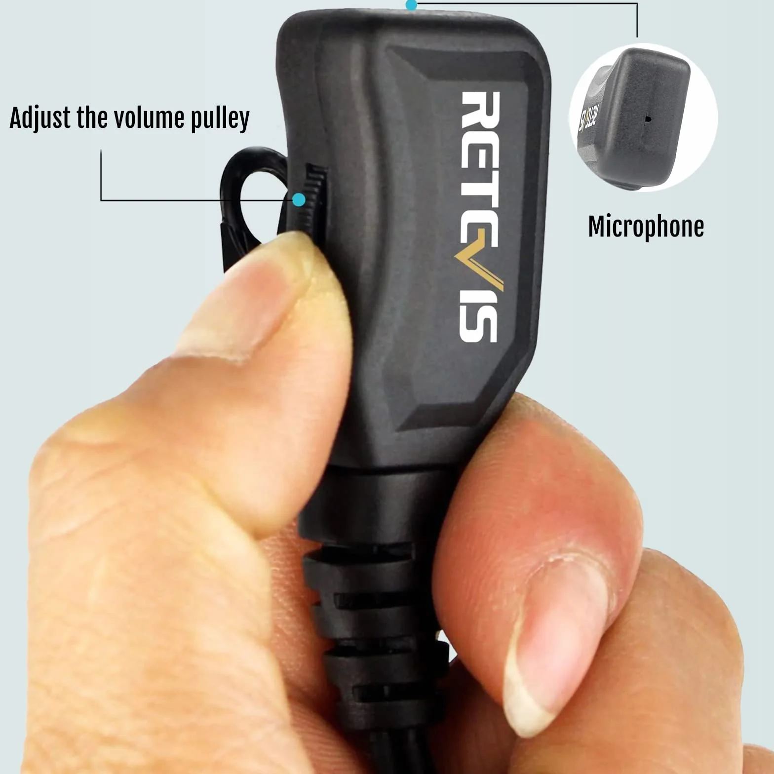 Retevis R111 Słuchawki Walkie Talkie, 2-pinowy zestaw typu G, regulowana głośność, kompatybilna z Motorola, dwukierunkowa słuchawka radiowa