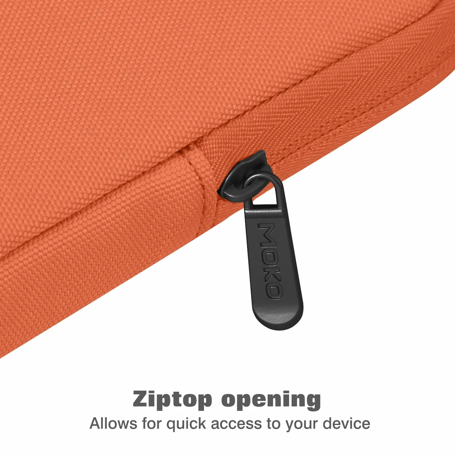 MoKo 9-11 Inch Tablet Sleeve Case for iPad Air M3, iPad A16 2025, iPad Pro 11 M4, Galaxy Tab S8/S9 11", Orange