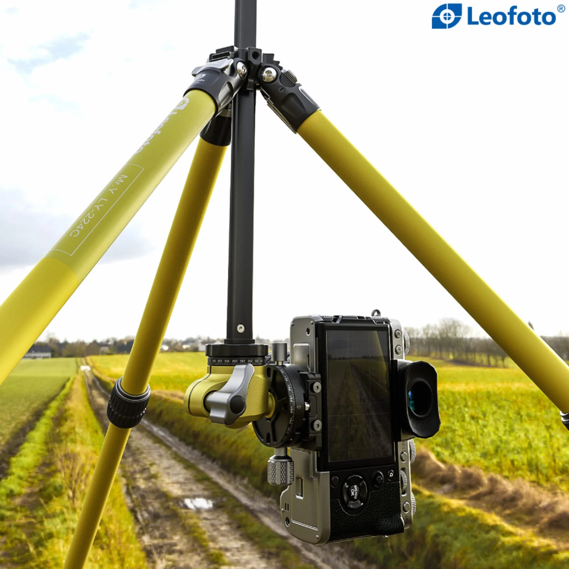 Leofoto LY-224C+LH-25 kolumna środkowa w kształcie litery Y 4-częściowy zestaw statywu z włókna węglowego (czarny/niebieski/czerwony/żółty) - czarny