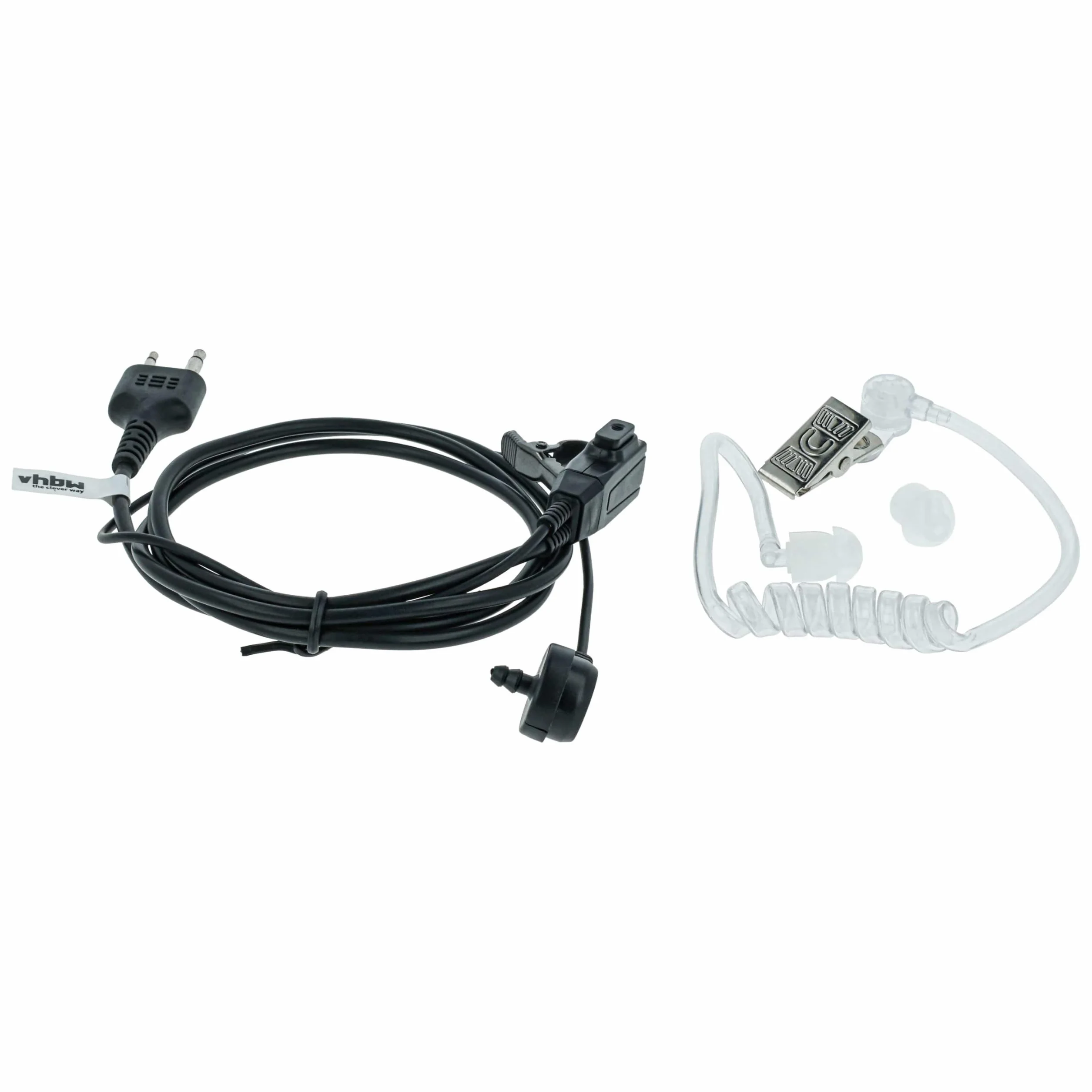 vhbw 5X Słuchawki kompatybilne z Icom IC-4AT, IC-4GE, IC-4GAT, IC-4E, IC-4GA, radio, walkie talkie z mikrofonem ptt, tuba akustyczna