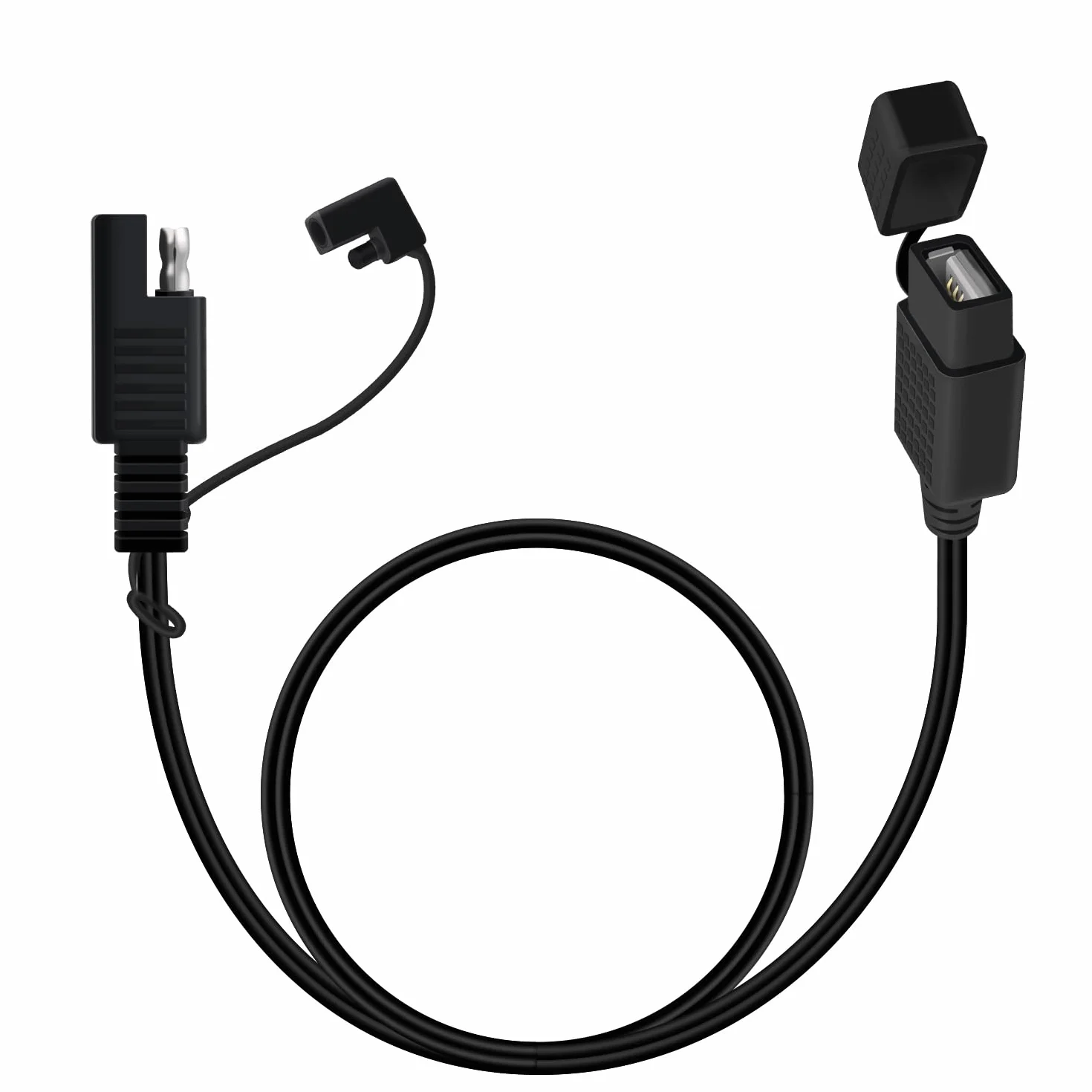SAE na kabel USB 18 AWG 5 V 2,1 A, adapter SAE 2-pinowy na USB, z wodoszczelną osłoną, do telefonu, tabletu, ładowarki GPS (przyłącze 1, 1 m)