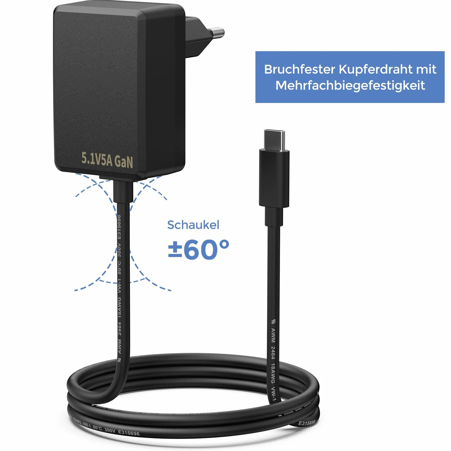 InnoMaker Zasilacz USB-C 5.1V/5A PD GaN dla Raspberry Pi 5