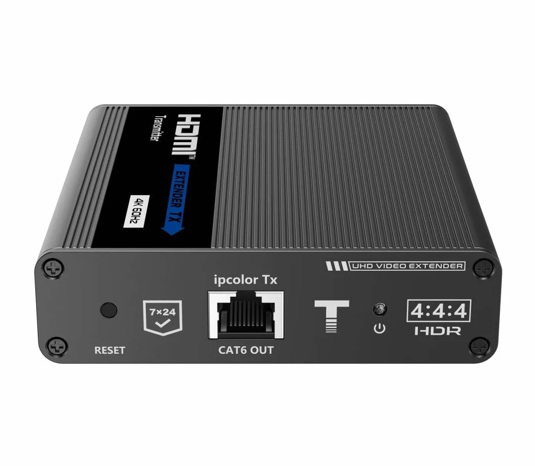 PremiumCord Przedłużacz 4K HDMI na 70 m za pomocą kabla krosowego Cat6 / Cat6A / Cat7, nadajnik i odbiornik podczerwieni, HDMI 2.0, ARC, rozdzielczość wideo Ultra HD 4K @ 60Hz