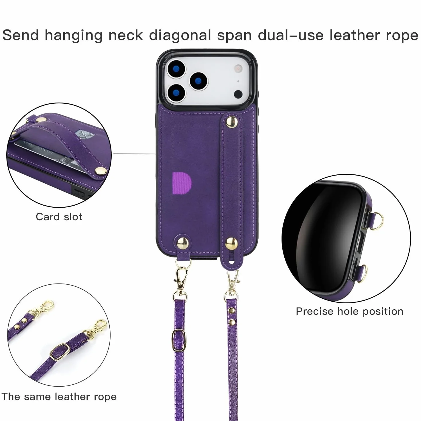 Generic etui kompatybilne z iPhone 15 Pro (kolor: czarny) przegródka na karty skórzana silikonowa tylna obudowa pokrowiec pasek na ramię