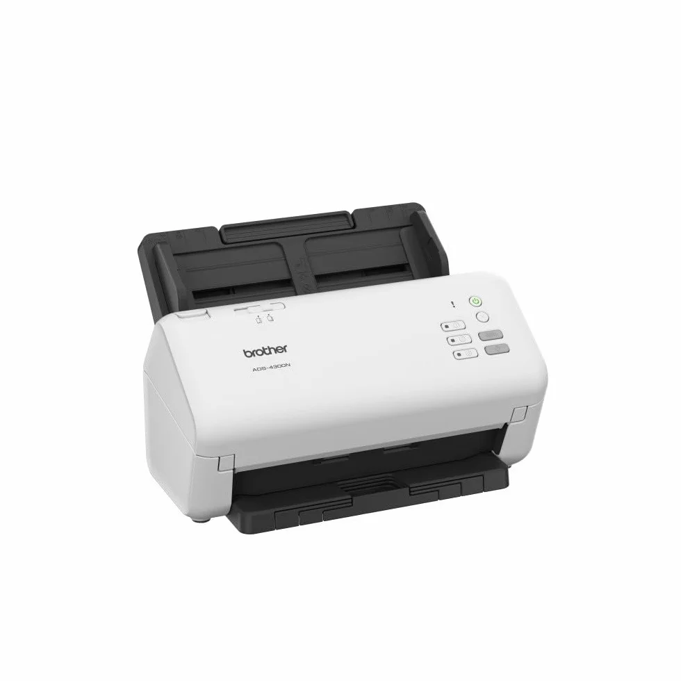 Brother ADS-4300N, profesjonalny skaner dokumentów z USB i LAN, skanowanie dupleksowe, przyciski, biały, ADS4300NRE1