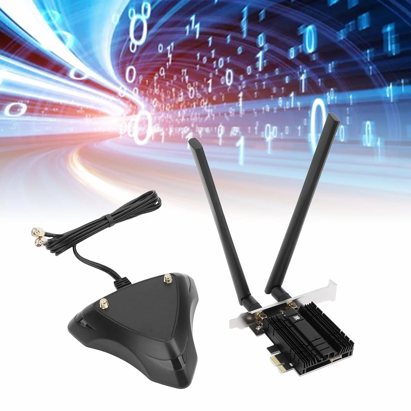 Karta BE200 WiFi 7, Karta Sieciowa WiFi 7, Karta Sieciowa PCIe 8774Mbps z Bluetooth 5.4, Trójzakresowa do 6GHz, 802.11ax, MU MIMO, Bezprzewodowa Karta Sieciowa 8774Mbps dla