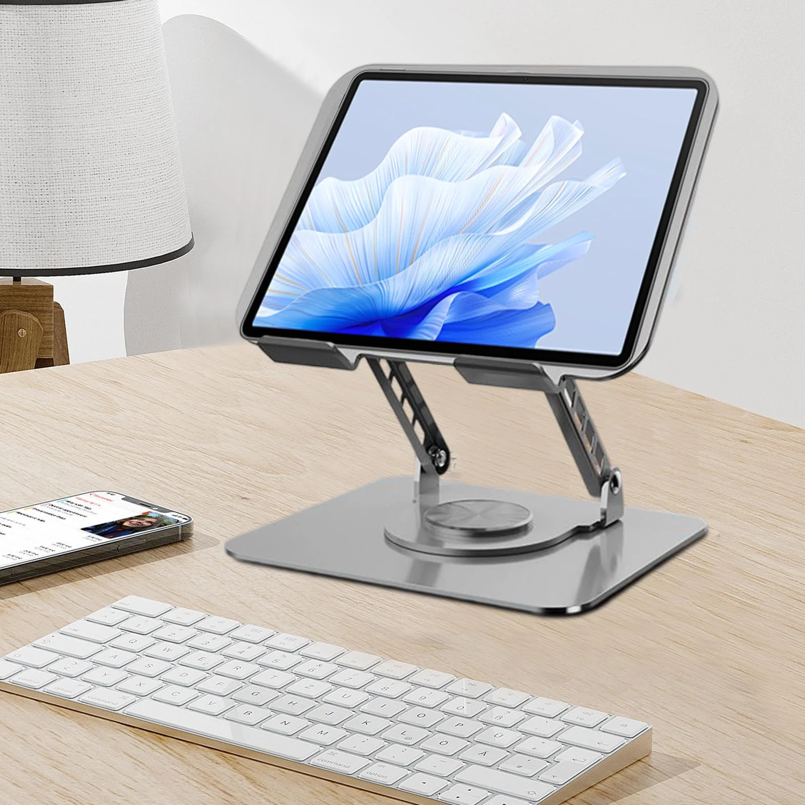 na laptop do biurka Chłodzący składany uchwyt na notebook | Obrotowa Podstawka Pod Laptop Na Biurko Podwyższacz do sypialni, salonu, biura, biurka, podróży, pracy, biznesu, dla