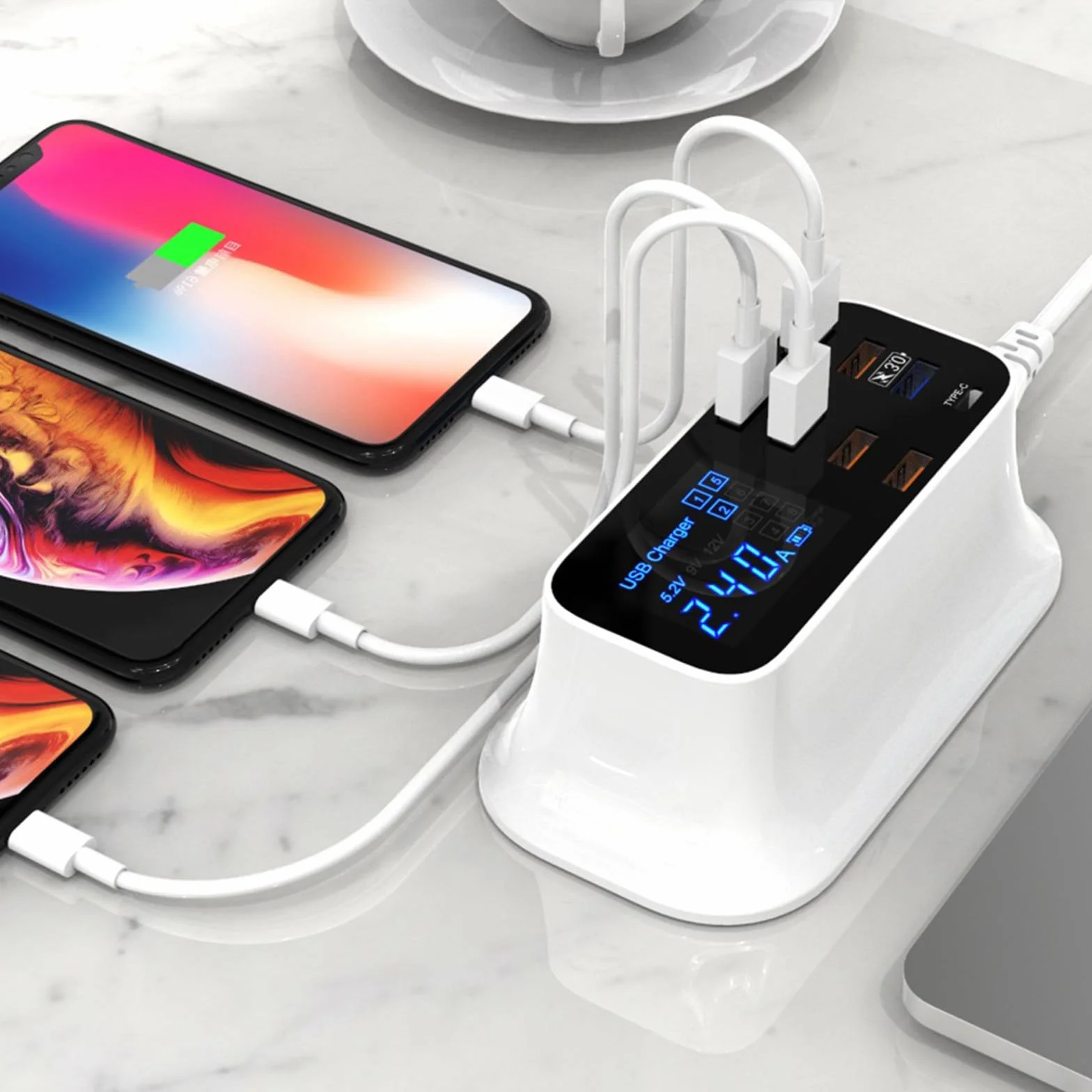 Wieloportowa ładowarka do szybkiego ładowania, ładowarka do telefonu komórkowego, wieloportowa ładowarka USB do szybkiego ładowania