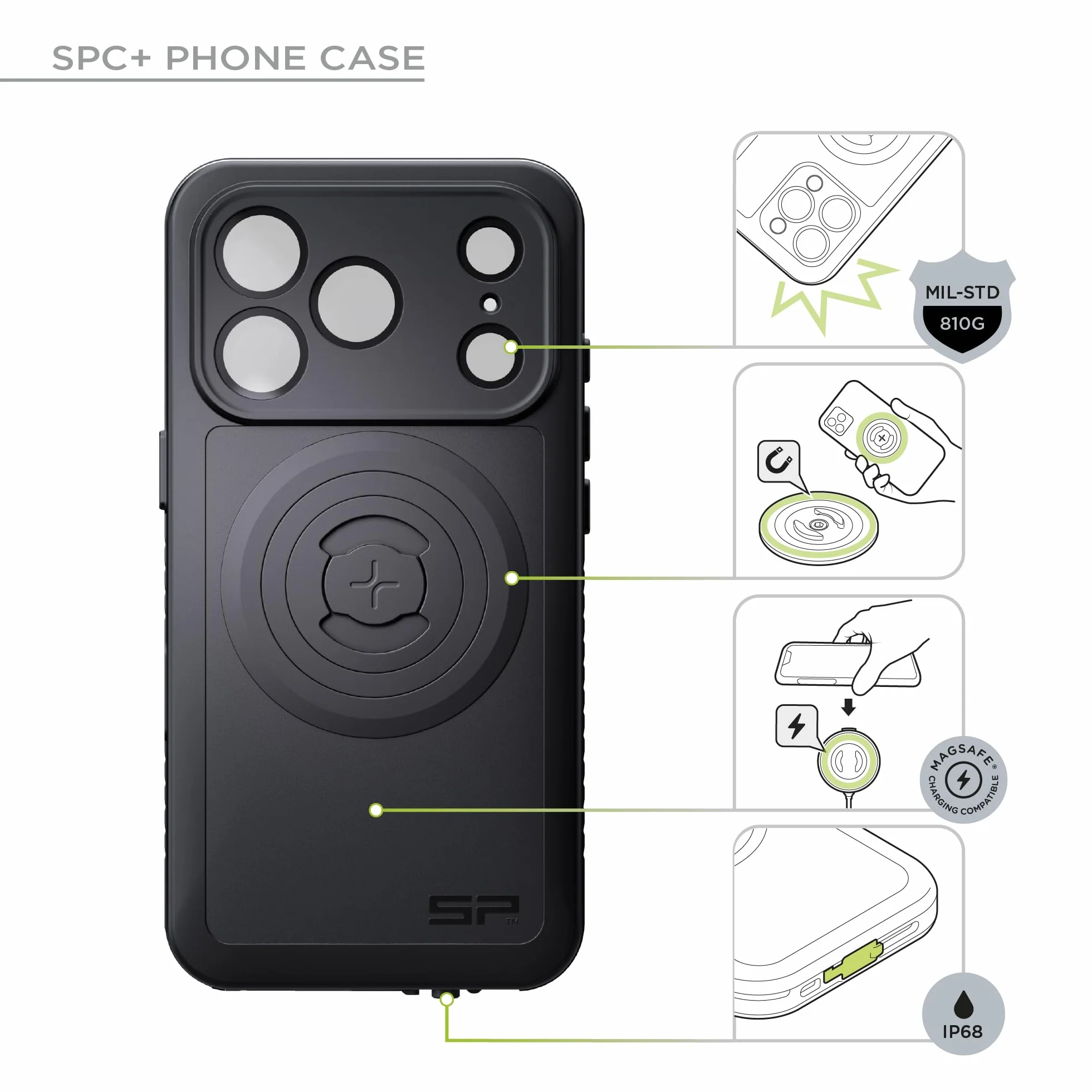 SP CONNECT Moto Bundle II AVM Xtreme | SPC+ | uchwyt kompatybilny z Samsung S26 Ultra | uchwyt na telefon komórkowy do motocykla | uchwyt na telefon komórkowy | akcesoria tłumiące wibracje do skuterów