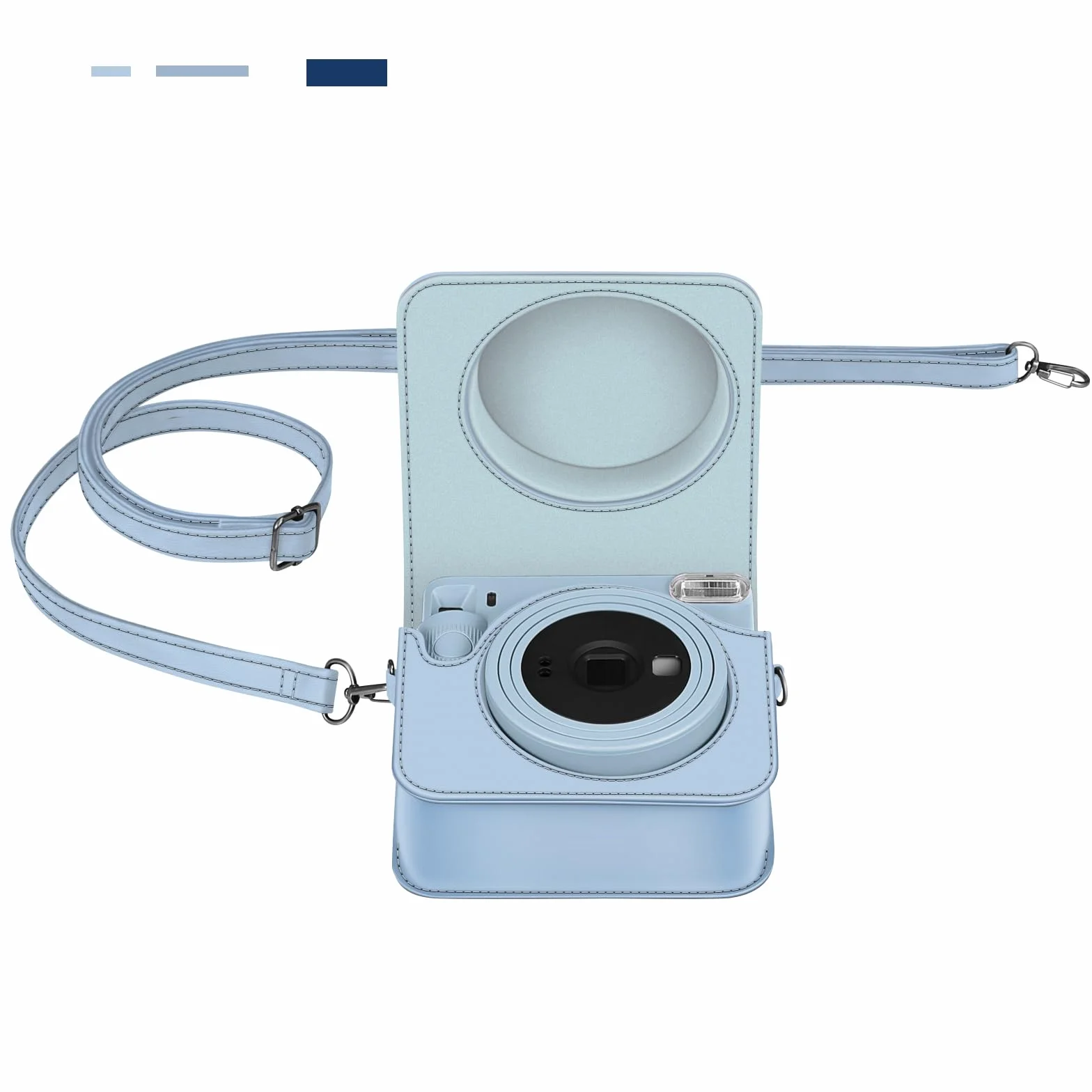 Fintie Etui na aparat fotograficzny Fujifilm Instax Square SQ1 / Instax Square SQ40 - Premium pokrowiec ochronny podróżny torba na aparat etui ze zdejmowanym paskiem, niebieski