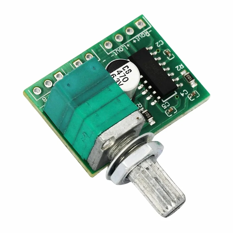 DollaTek Super ma?y wzmacniacz audio 3 W + 3 W DC 5 V, por?czny cyfrowy modu? stopniowo?ci, dwukana?owy wzmacniacz stereo PAM8403 z potencjometrem do przeno?nych g?o?ników DIY