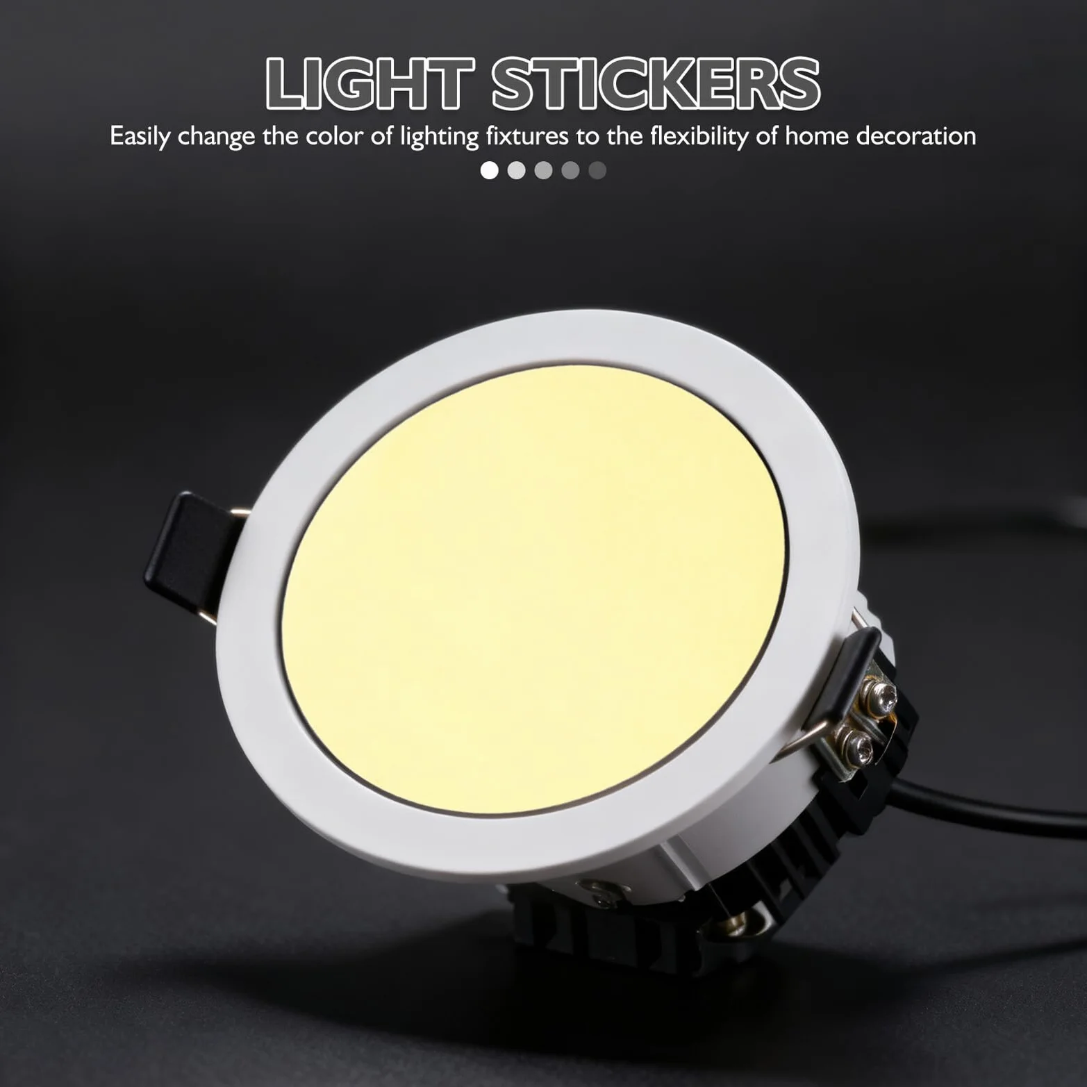 10 Szt. Sztuk Okrągłych Samoprzylepnych Folii Dyfuzyjnych Do LED Żółta Korekcyjna Światła Plastikowy Żelowy Do Oświetlenia Wideo i Lamp Sufitowych Łatwa Aplikacja Ciepła Atmosfera