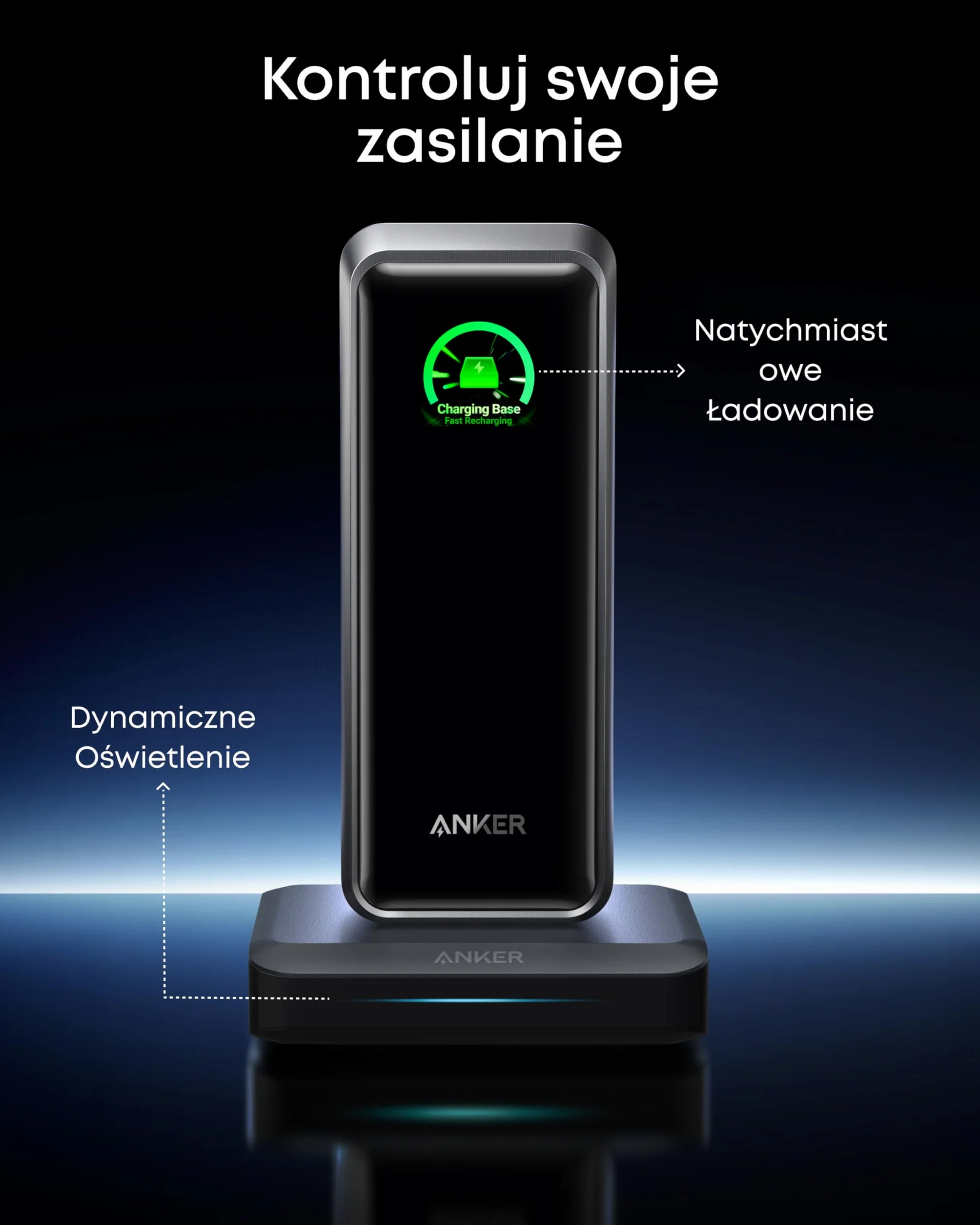 Anker stacja ładująca Prime, 150 W, 4 urządzenia, Pogo Pin | 150 W, ładowanie 4 urządzeń, kompatybilna z urządzeniami MacBook, iPhone, Samsung