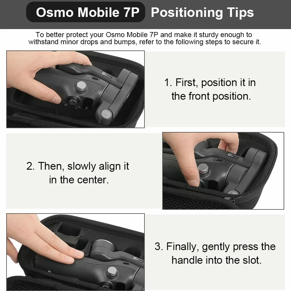 HOTUT Osmo Mobile 7 Case, kompaktowe etui ochronne do DJI OM 7/OM 7P, Czarny