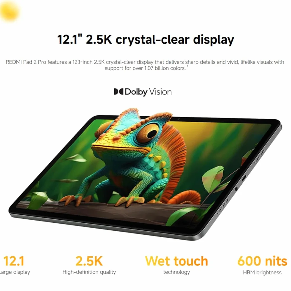 XIAOMI Redmi Pad 2 Pro, tablet, 6+128 GB masywny 12000 mAh (typ) Zaawansowany procesor baterii 4 nm, wersja WiFi, ładowanie w zestawie (fioletowy)
