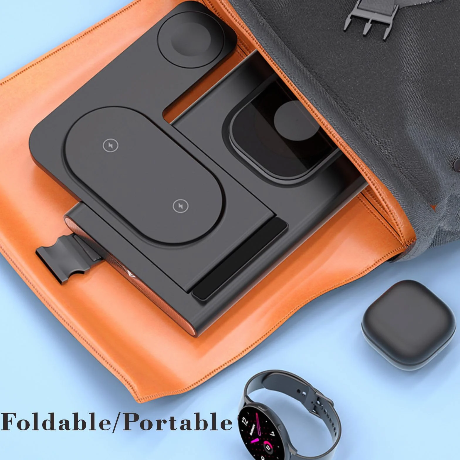 Bezprzewodowa ładowarka 3 w 1 do stacji ładującej Samsung Android Smartphone wiele urządzeń LED składana stacja dokująca stojak do Samsung Galaxy S25 S24 S23 S22 Note 20 Watch 8/7/6 słuchawki douszne