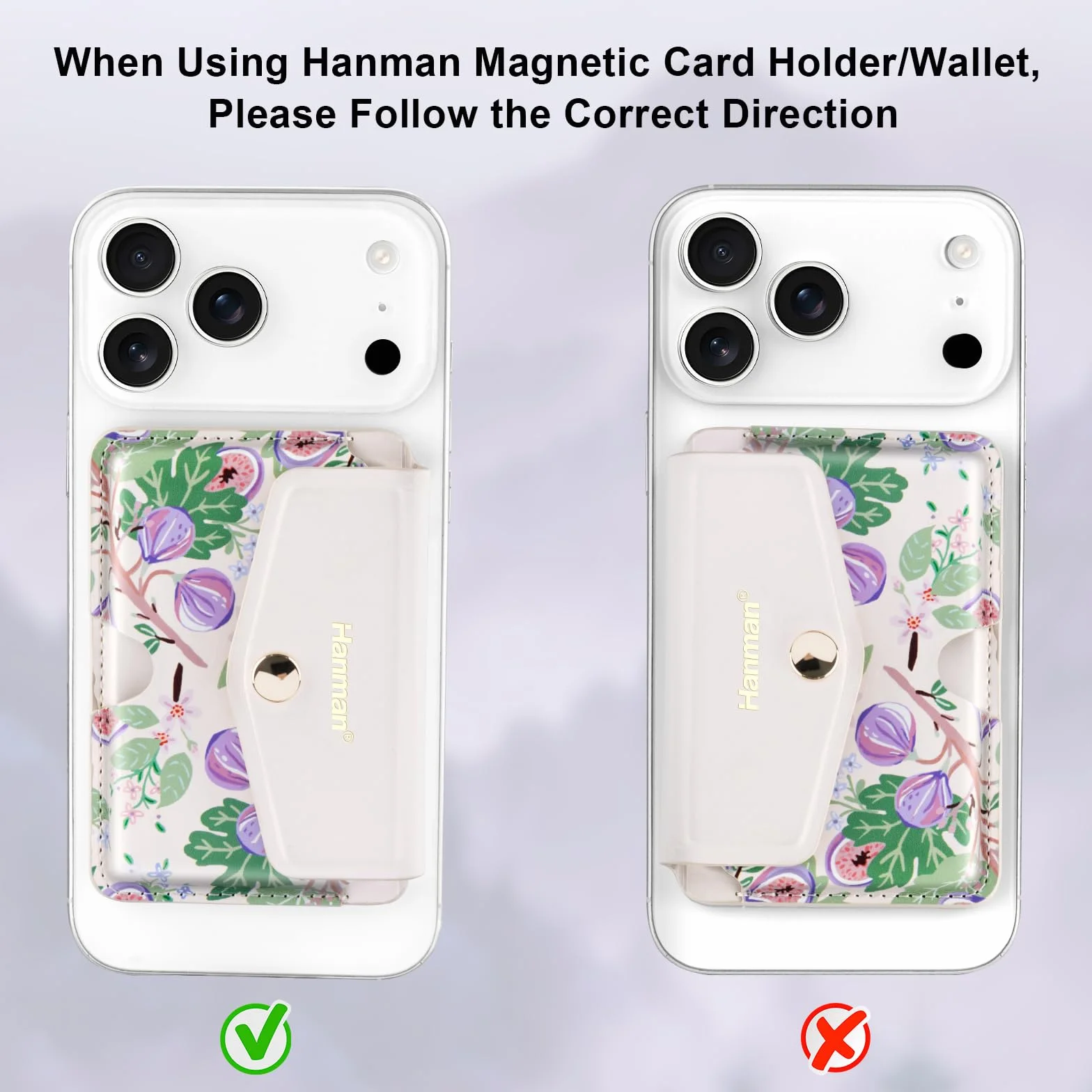 Hanman Magnetyczne etui na karty kompatybilne z iPhone 17/16/15/14/13/12 skórzane portfel na telefon