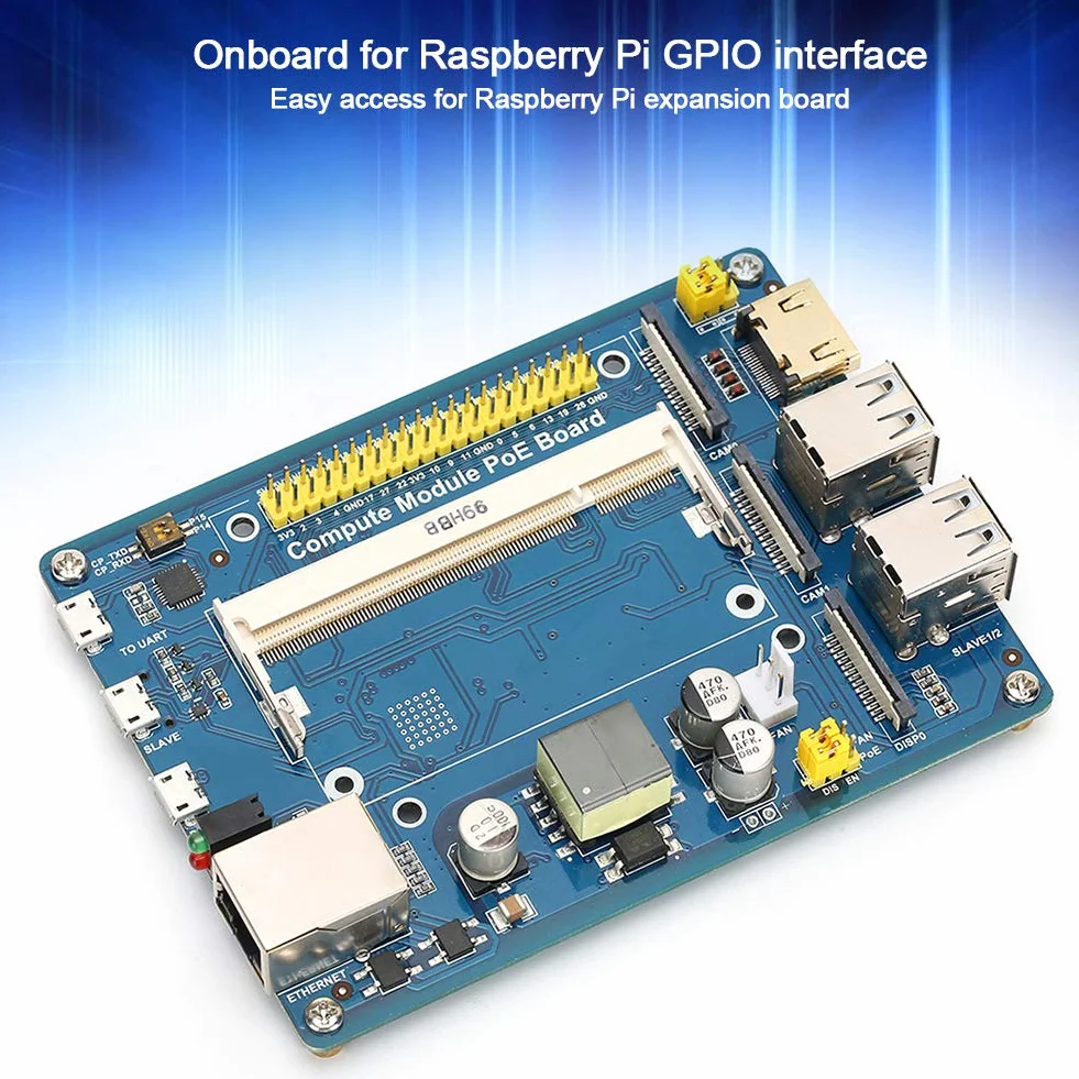 Karta rozszerzeń CM3/3Lite 3/3 z POE, Wydajny Komponent Elektroniczny Zapewniający łatwy Dostęp, Idealna dla Entuzjastów i Hobbystów Majsterkowania, materiał PCB (Karta rozszerzeń modułu