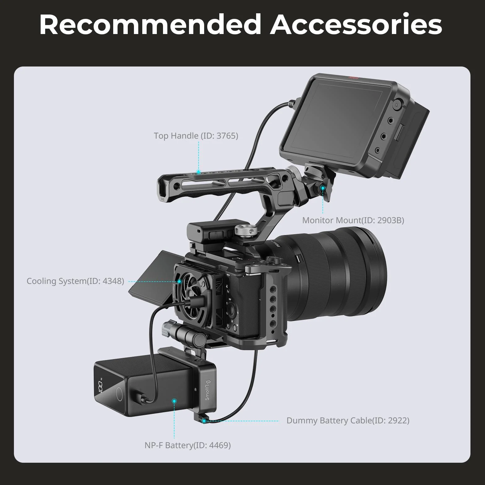 SmallRig Zestaw Klatki ZV-E10 II Dla Sony Alpha ZV-E10 II z Zaciskiem Kablowym do HDMI, Wbudowaną Płytą Szybkiego Montażu Dla Arca, Zimnym Butem i Otworami Gwintowanymi 3/8''-16-4867