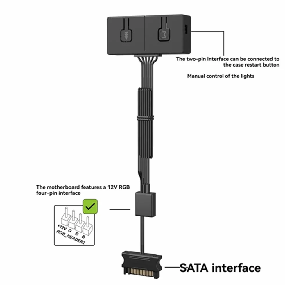 5 V 3-pinowy Argb do 12 V 4-pinowy konwerter RGB 5 V/3 Add-RGB do 12 V/4-pinowy adapter 5 V 3-pinowy kontroler ręczny